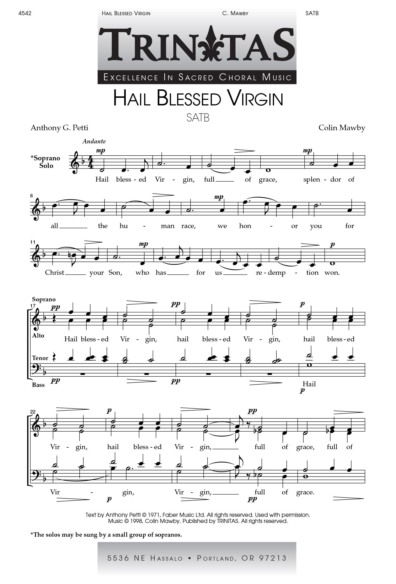 Hail Blessed Virgin