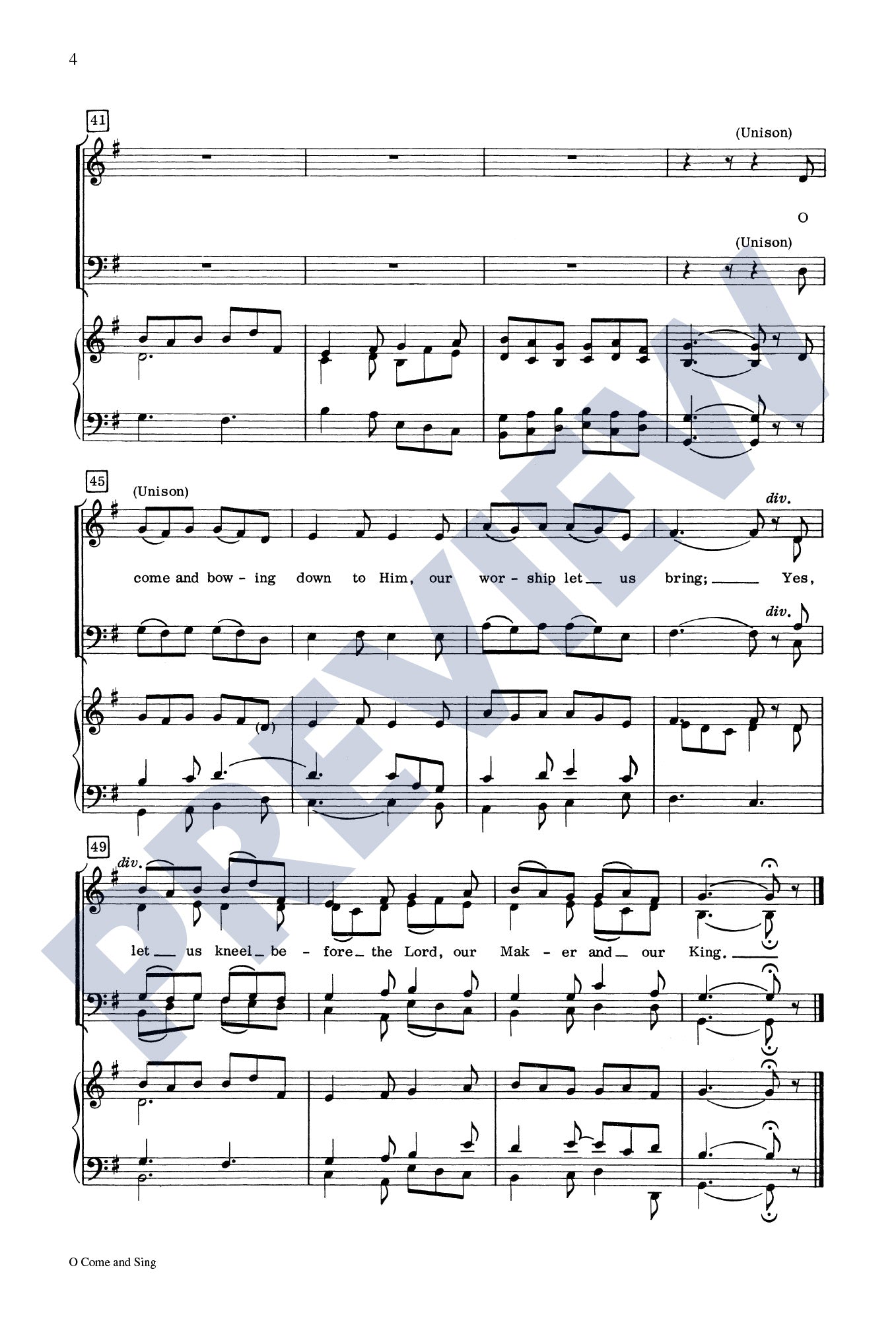 O Come and Sing