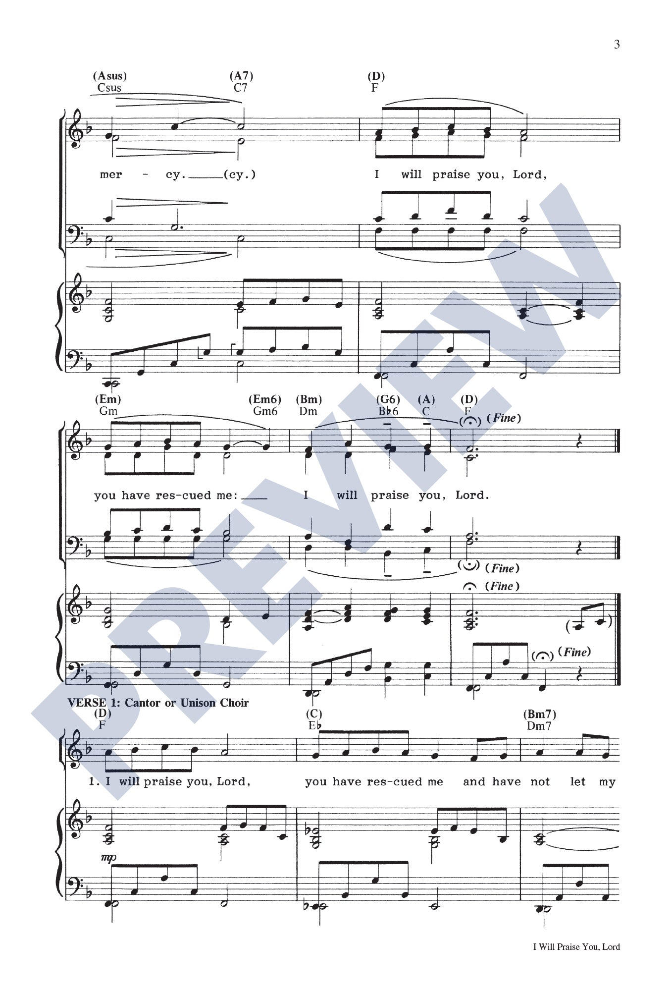 I Will Praise You, Lord