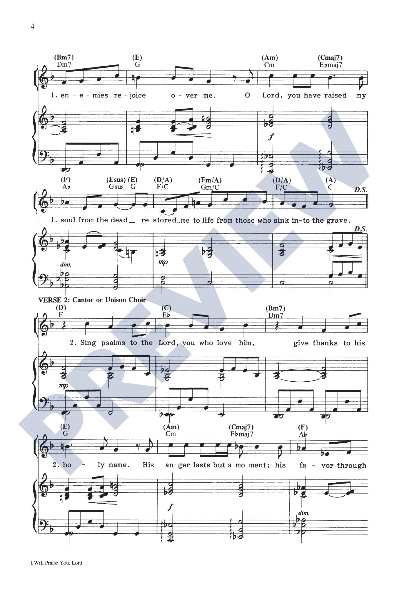 I Will Praise You, Lord