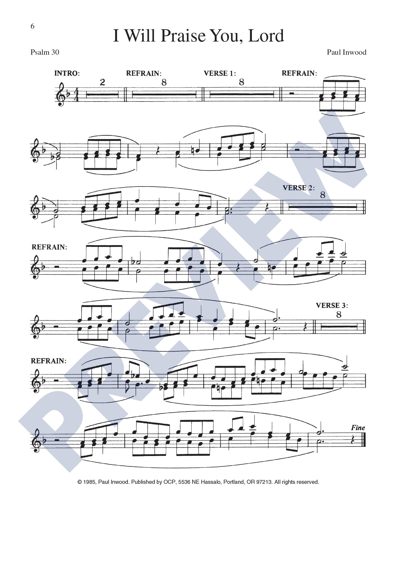 I Will Praise You, Lord