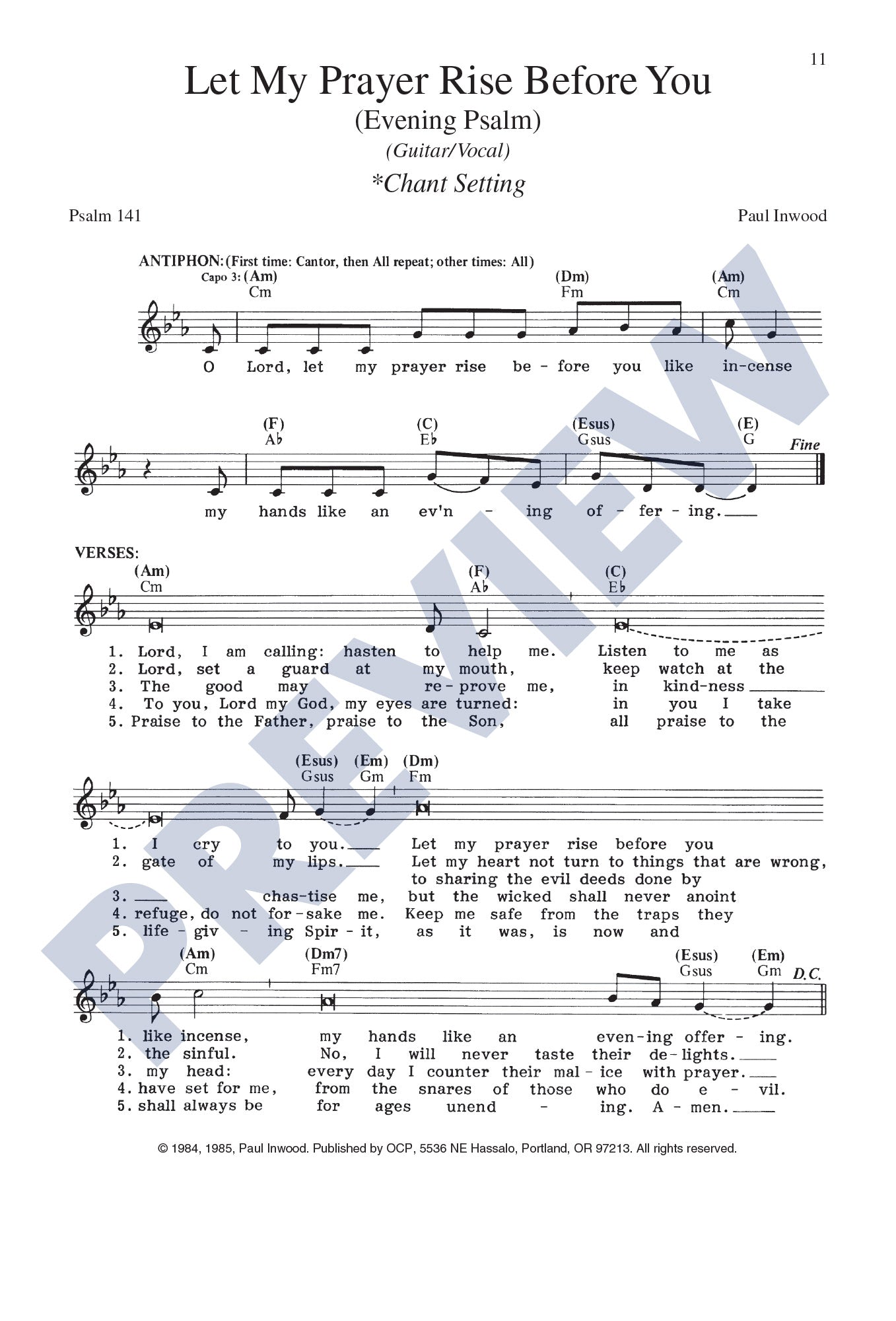 Let My Prayer Rise Before You Like Incense (Evening Psalm)