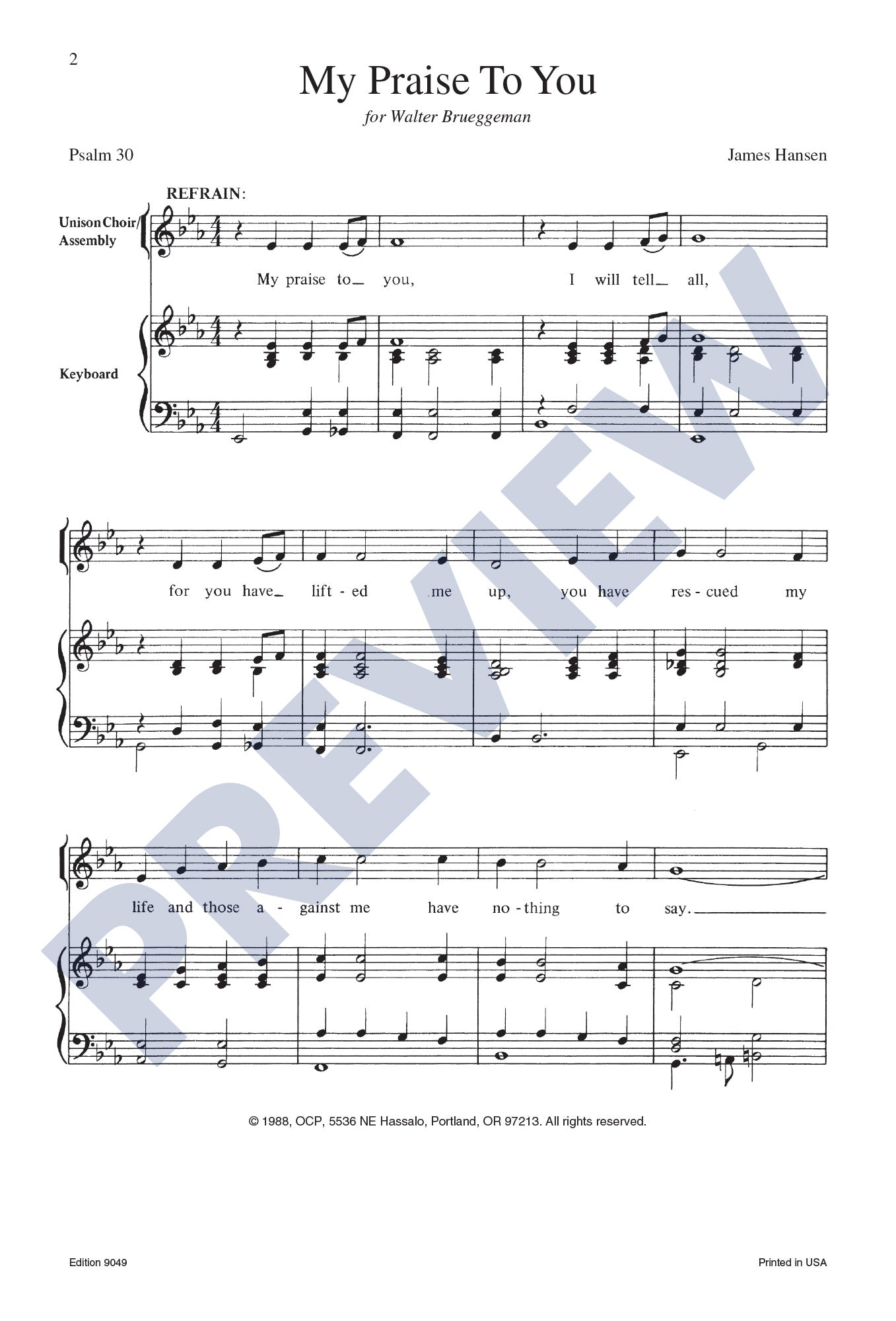 Psalm 30: My Praise to You