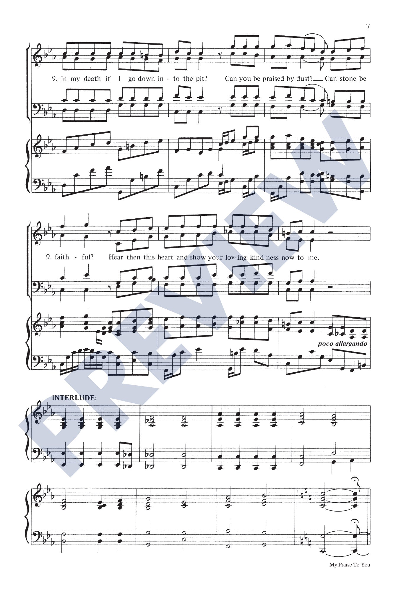 Psalm 30: My Praise to You