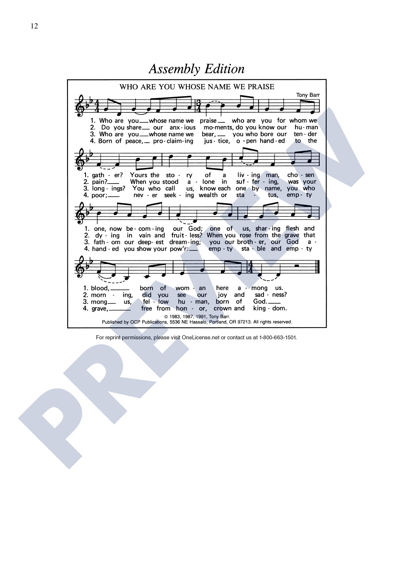 Who Are You Whose Name We Praise