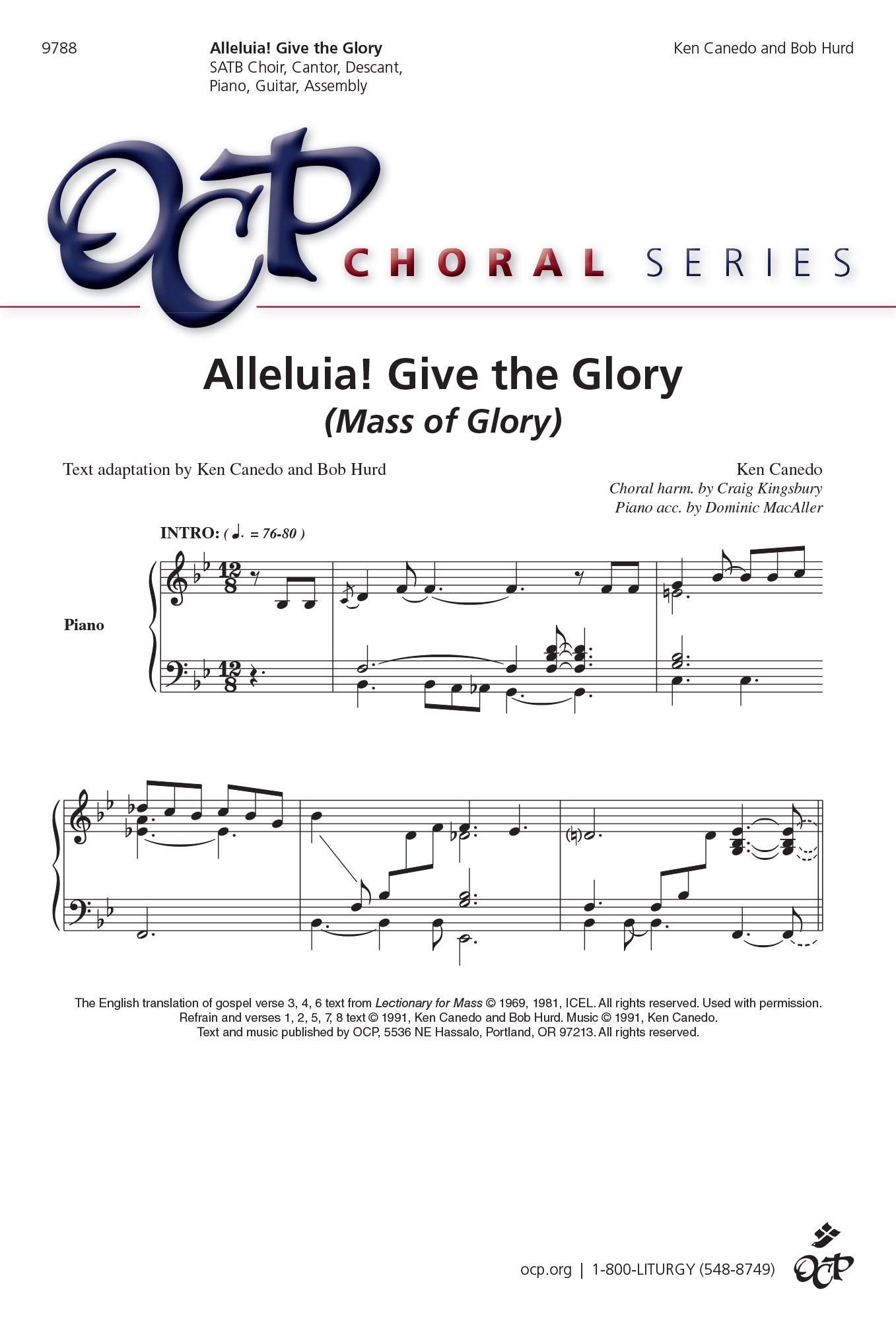 Alleluia! Give the Glory: Mass of Glory