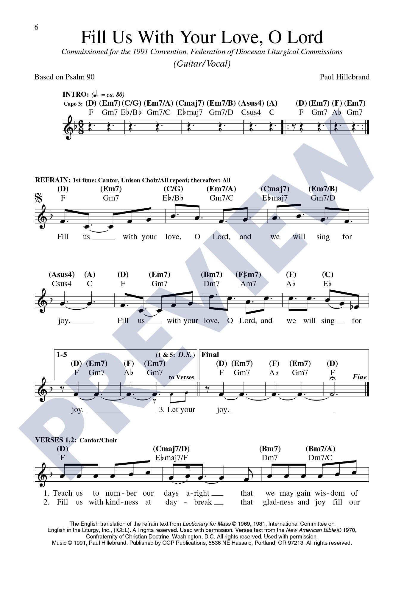 Fill Us with Your Love, O Lord