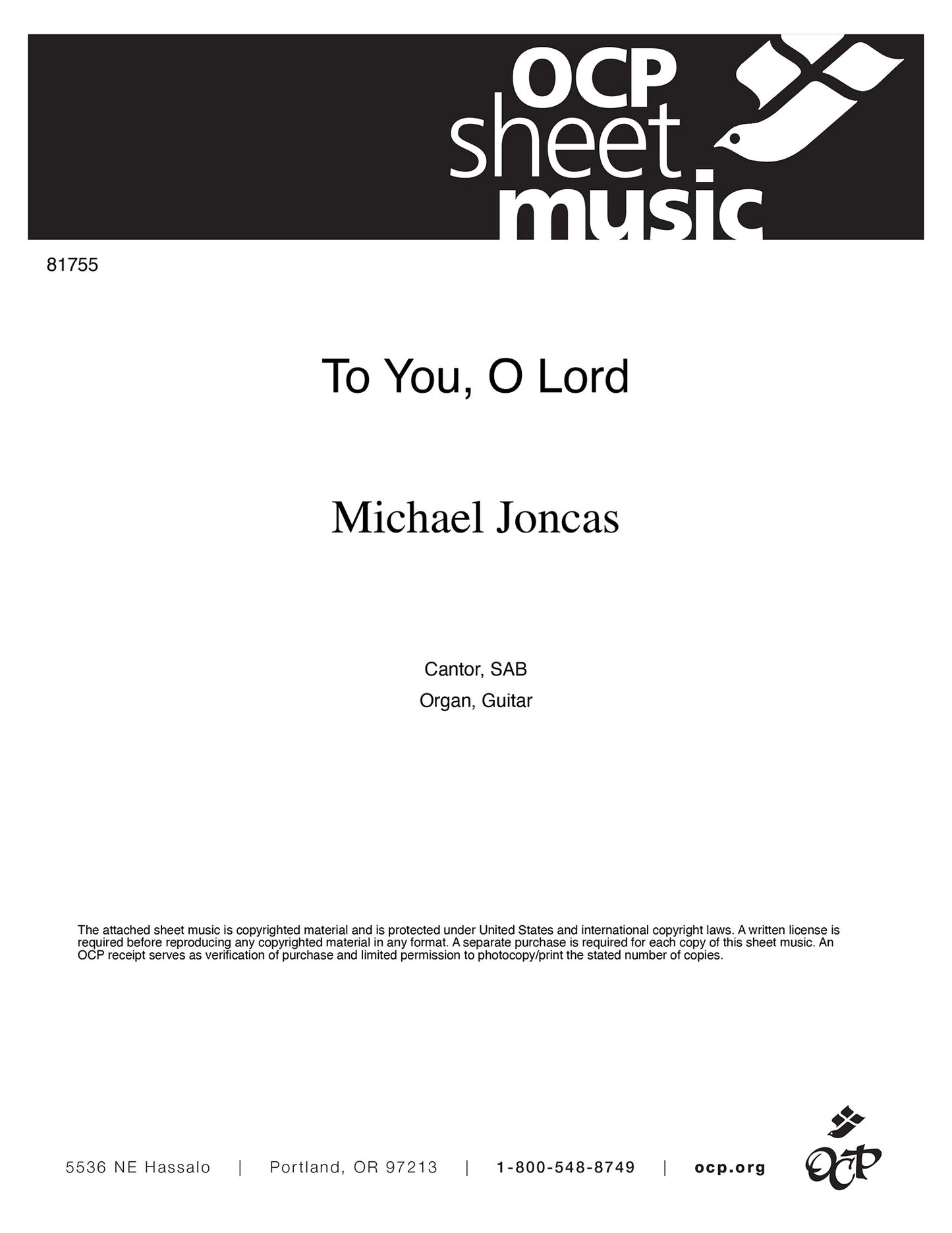 To You, O Lord