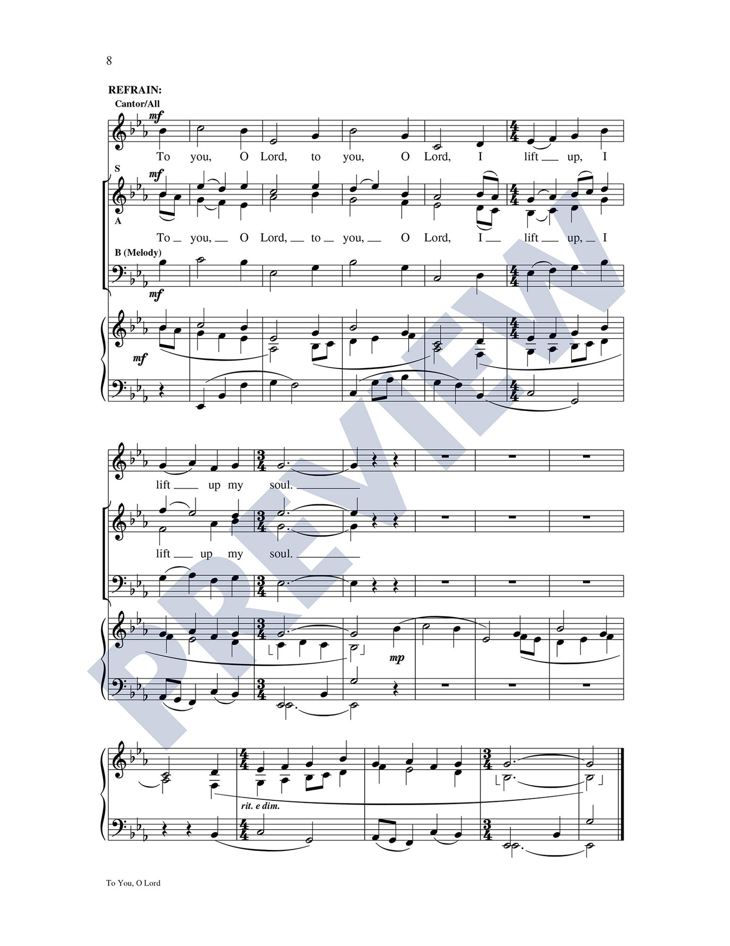 To You, O Lord