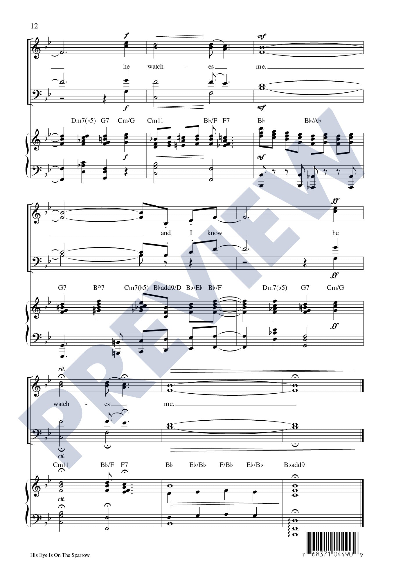 His Eye Is on the Sparrow