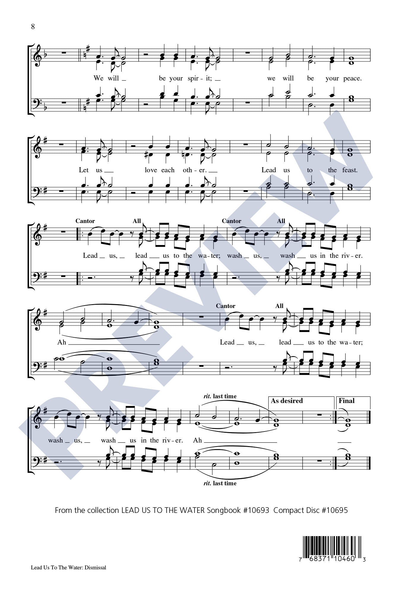 Lead Us to the Water (Choral Edition)