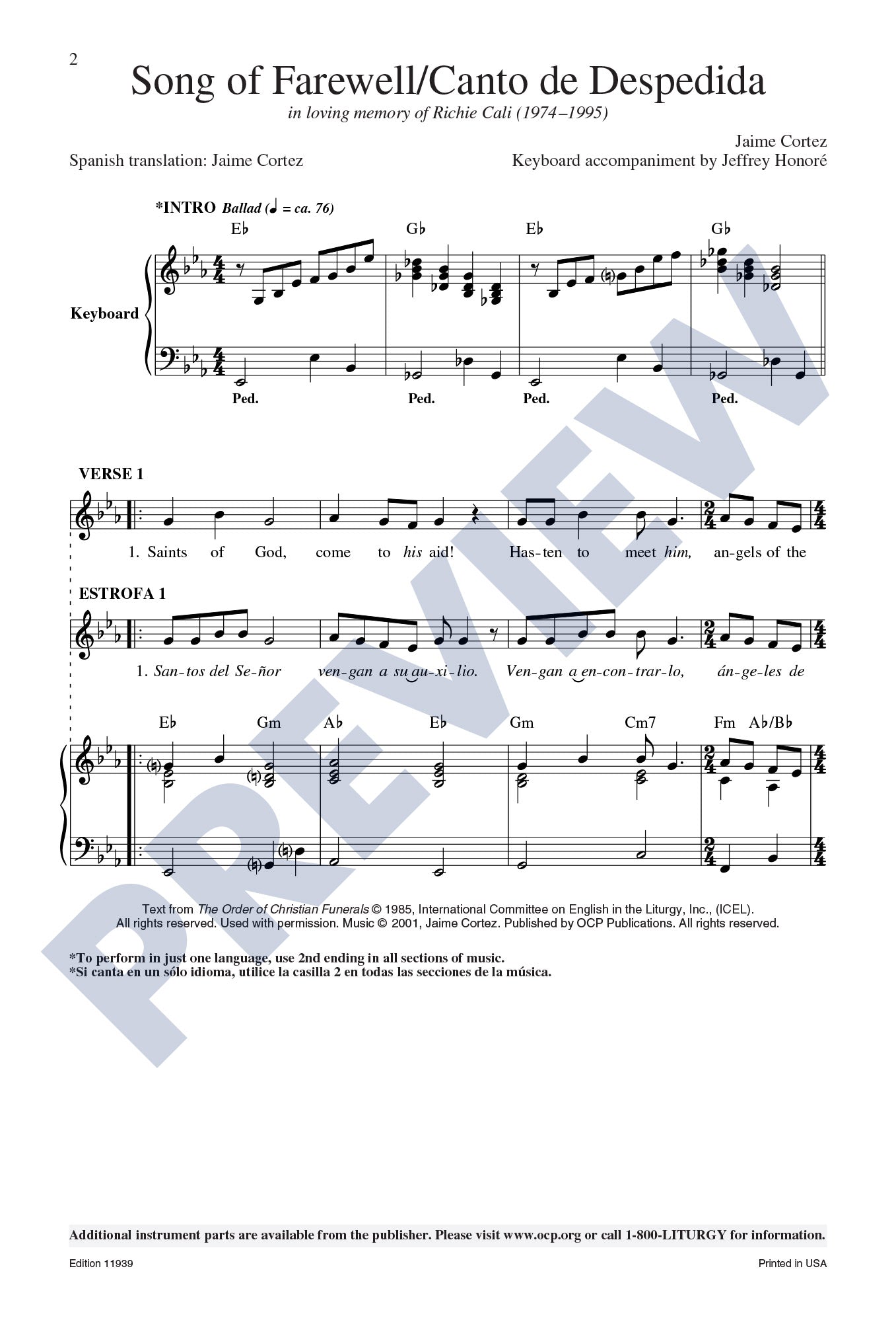 Song of Farewell/Canto de Despedida