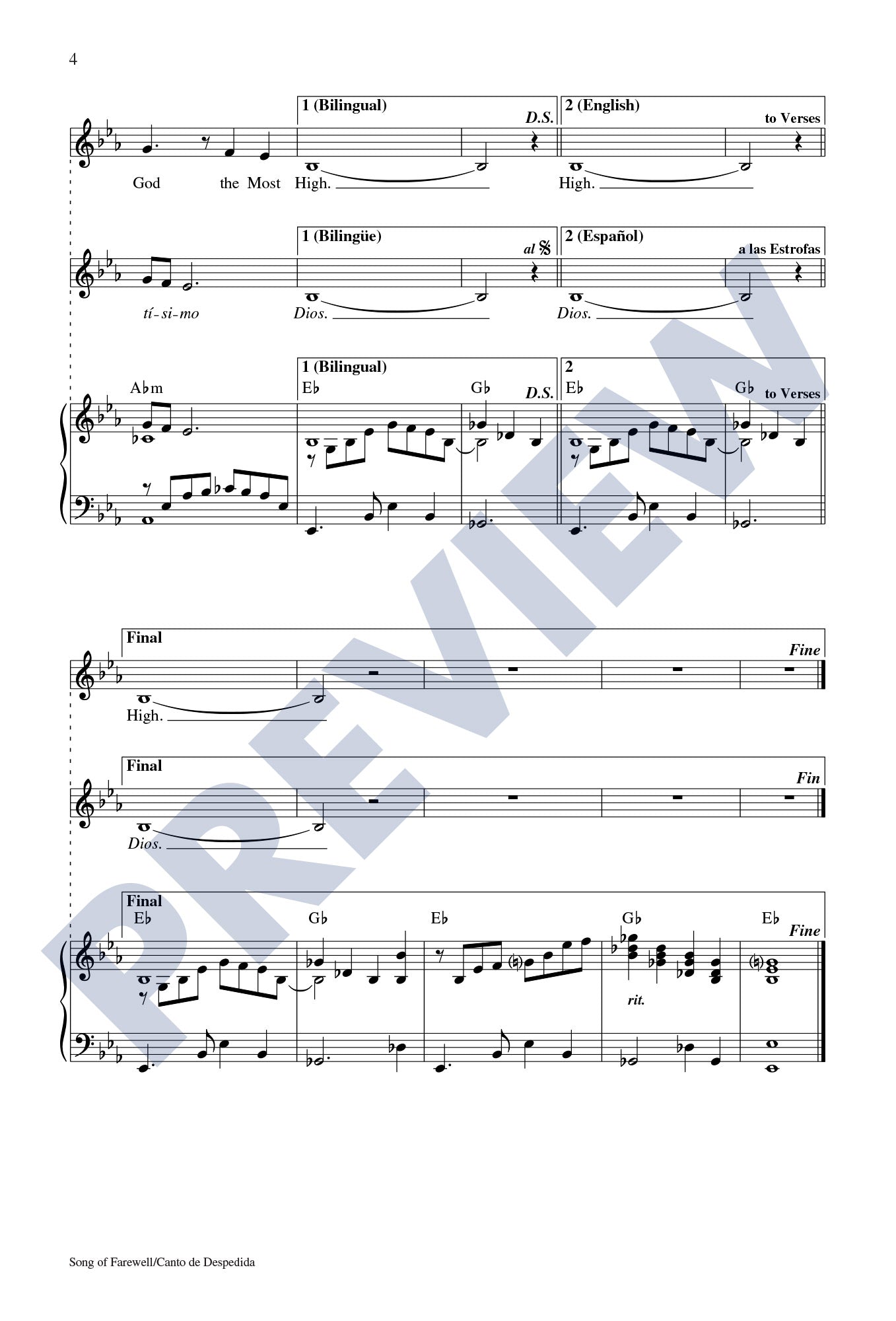 Song of Farewell/Canto de Despedida