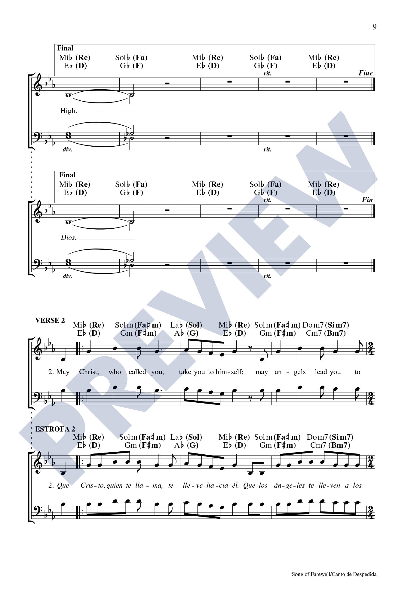 Song of Farewell/Canto de Despedida