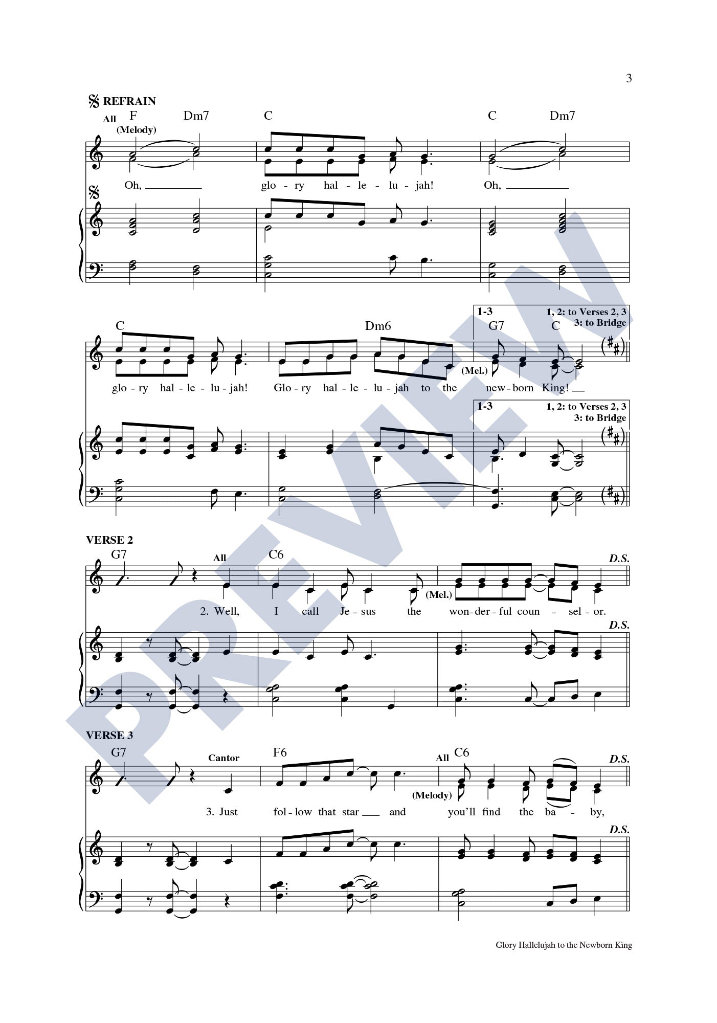 Glory Hallelujah to the Newborn King