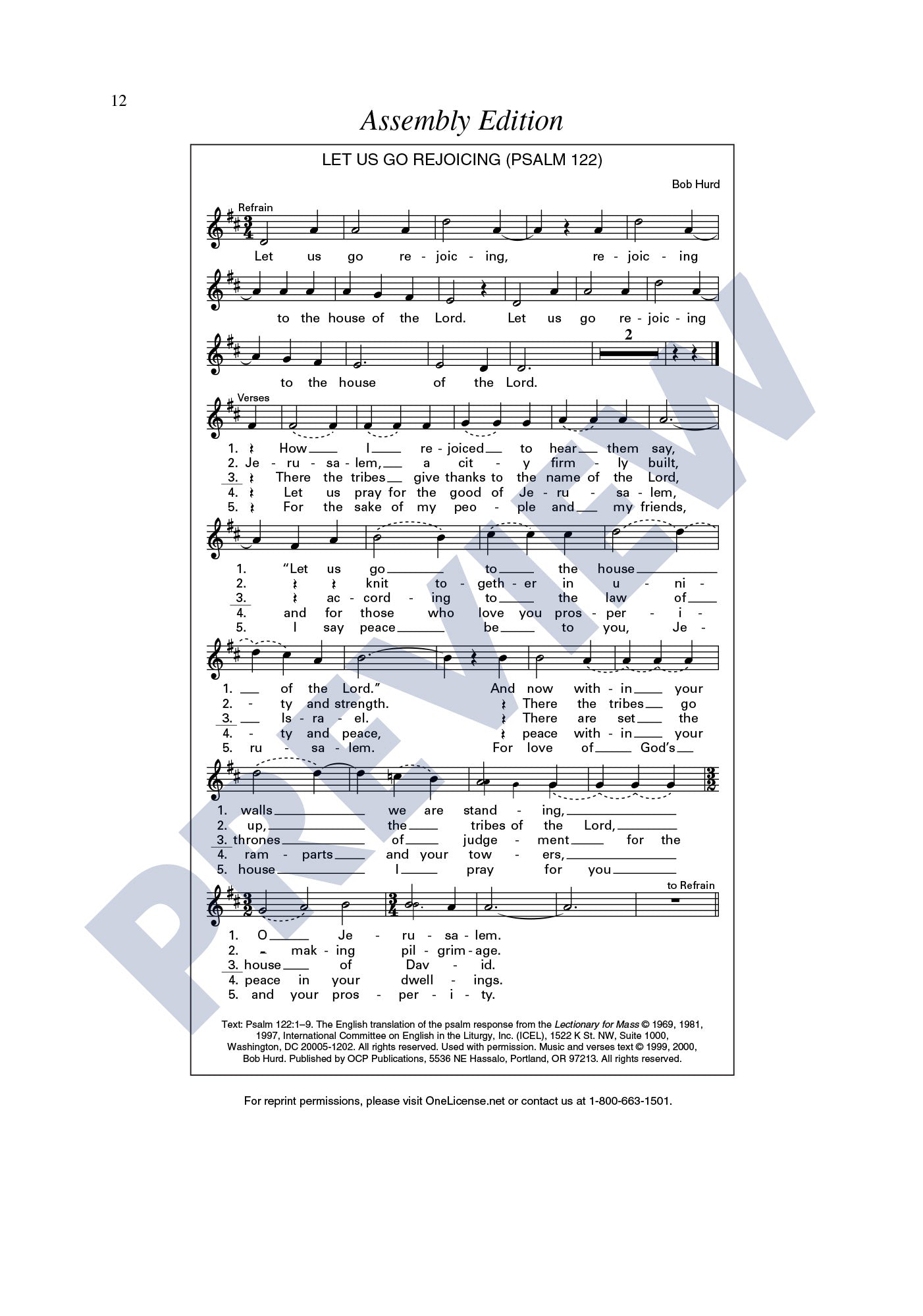 Let Us Go Rejoicing (Psalm 122)