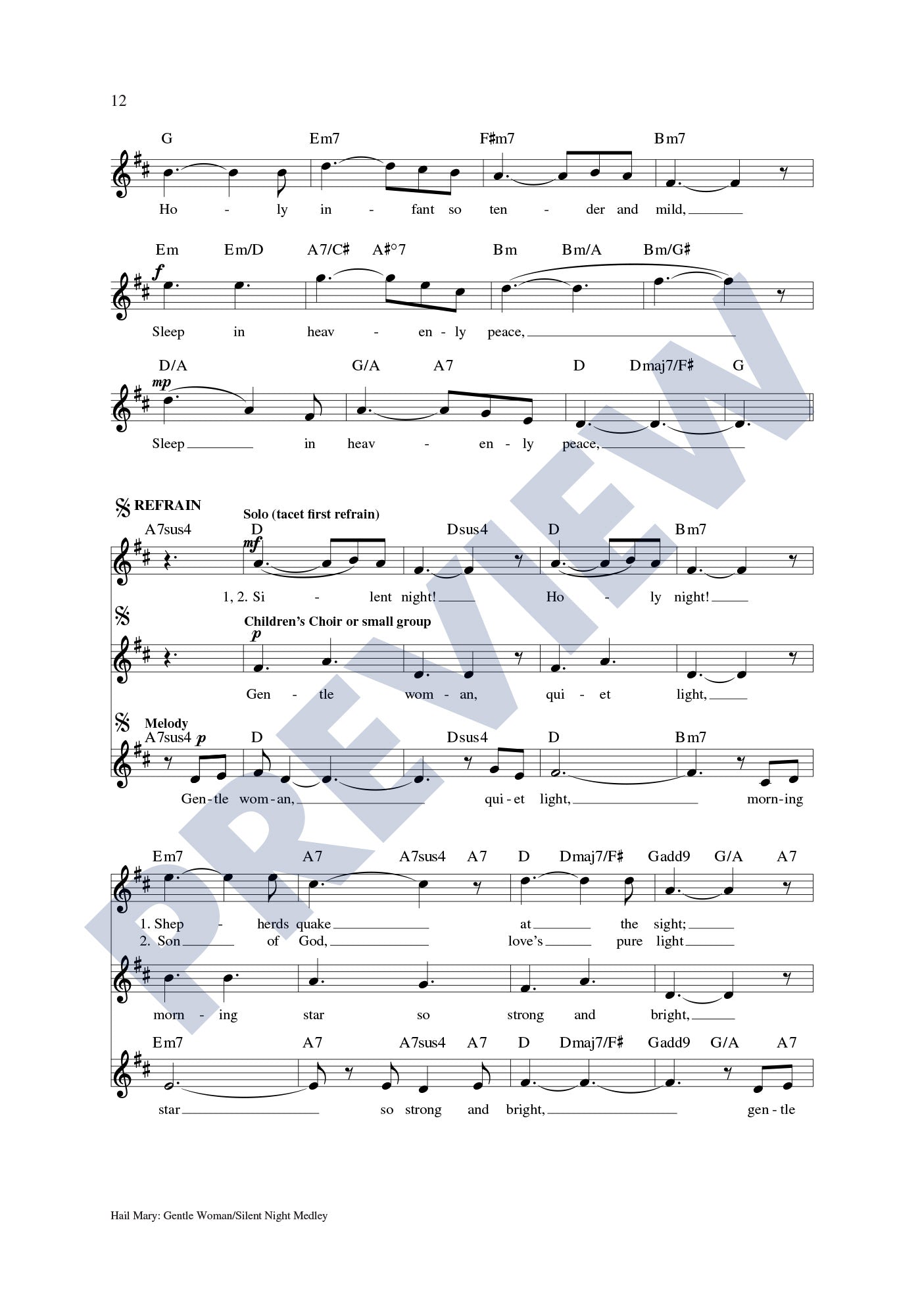 Hail Mary: Gentle Woman/Silent Night Medley