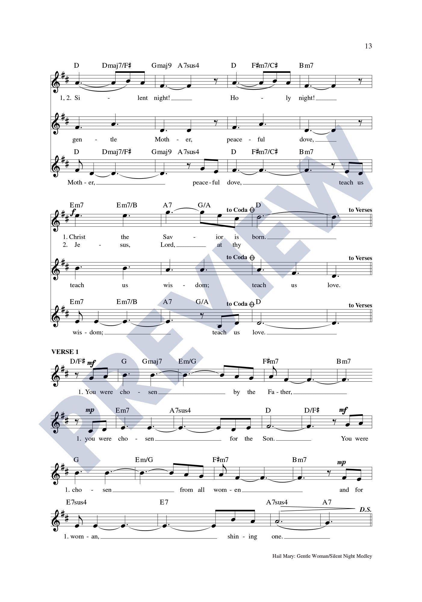 Hail Mary: Gentle Woman/Silent Night Medley