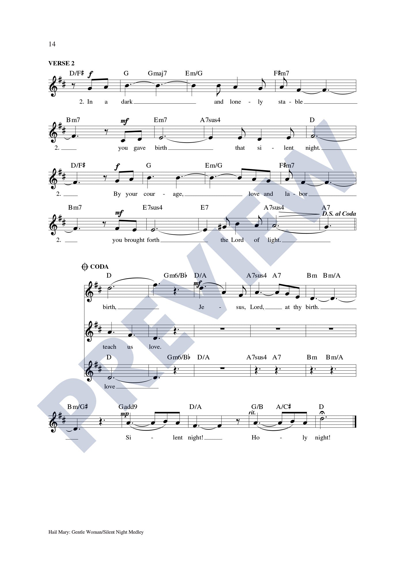 Hail Mary: Gentle Woman/Silent Night Medley