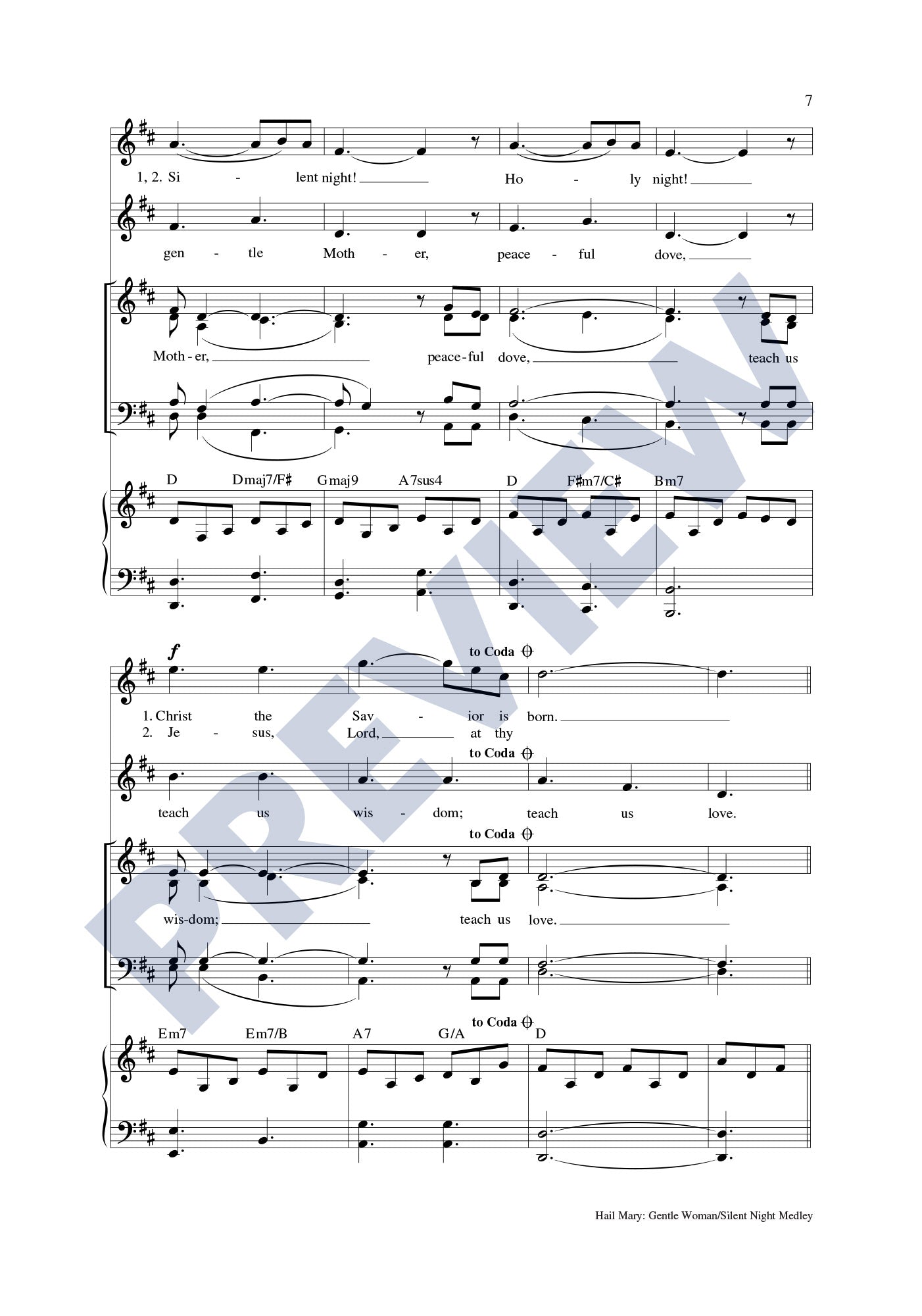 Hail Mary: Gentle Woman/Silent Night Medley