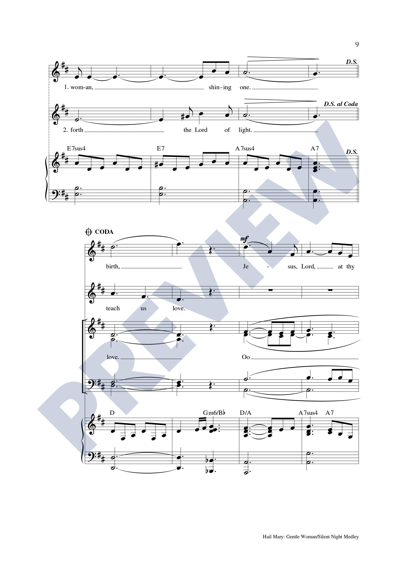 Hail Mary: Gentle Woman/Silent Night Medley