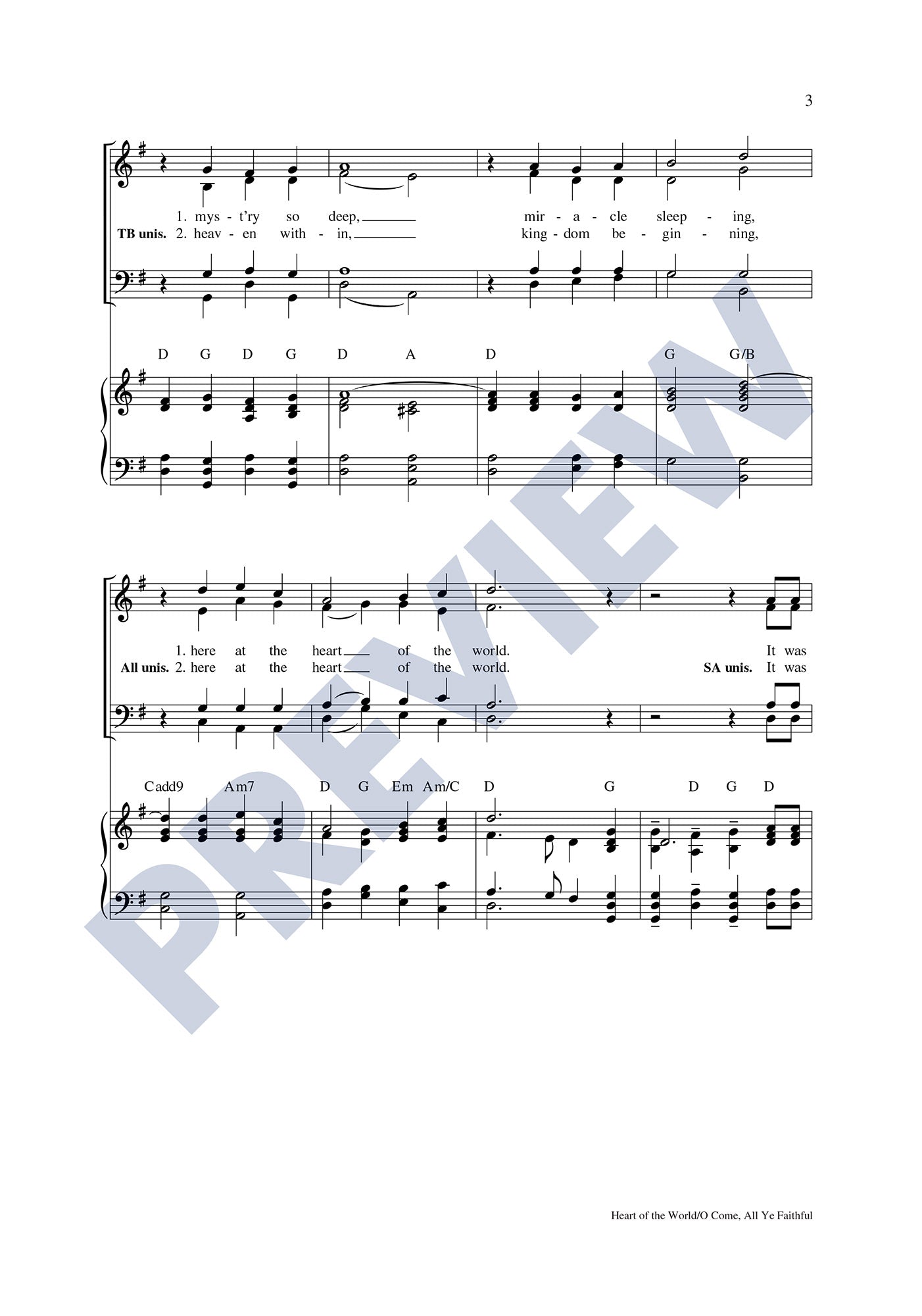 Heart of the World/O Come All Ye Faithful