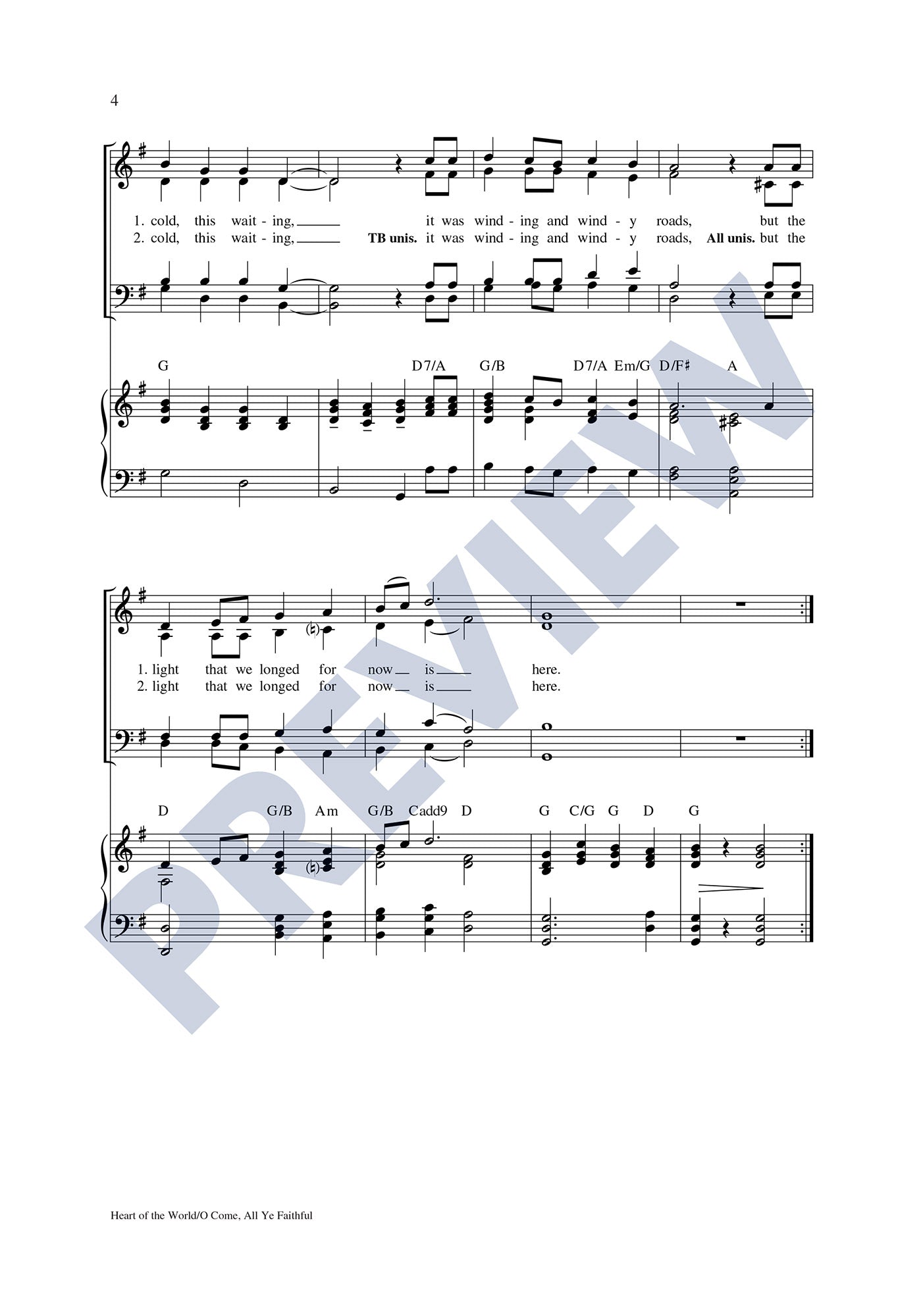 Heart of the World/O Come All Ye Faithful
