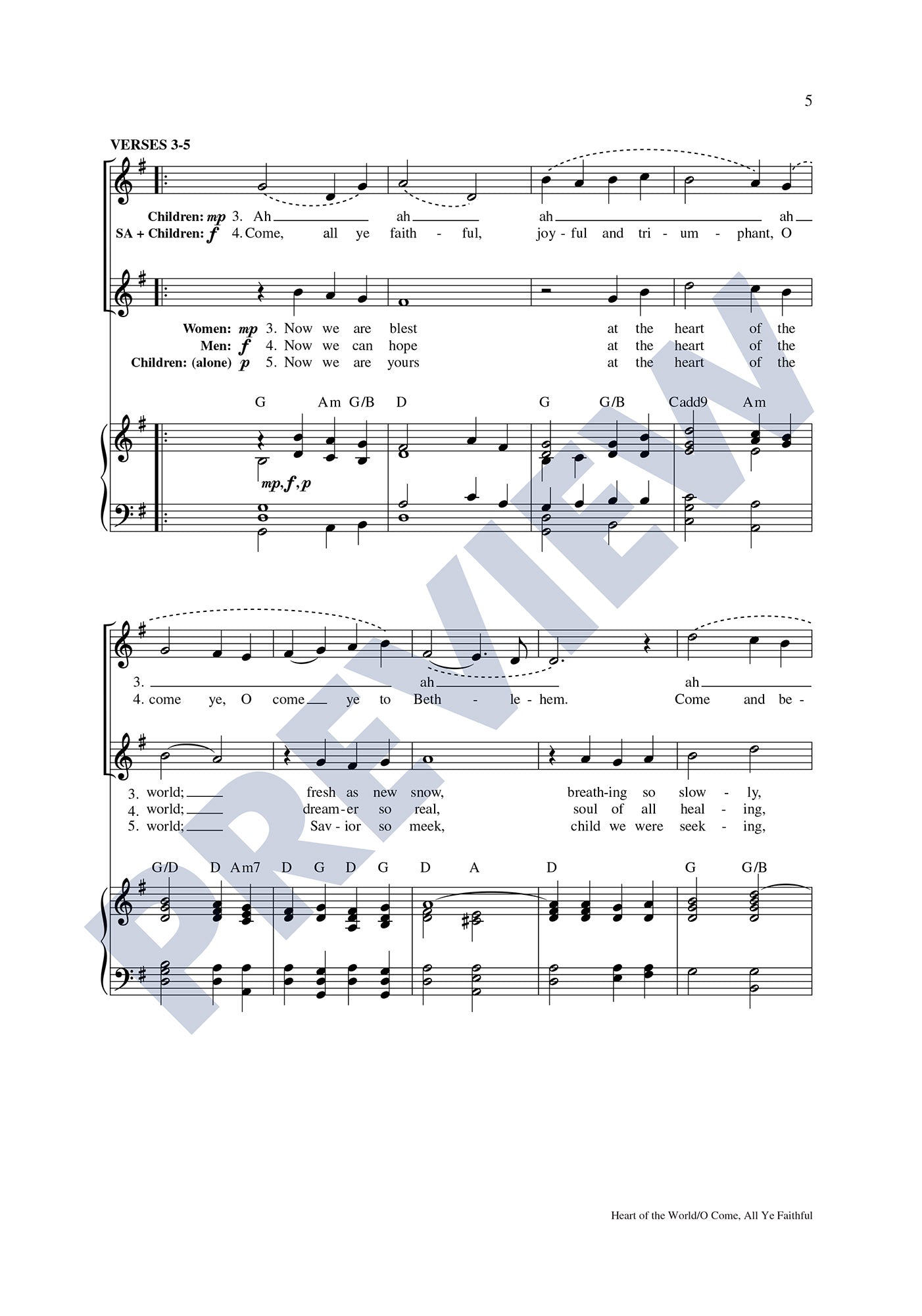 Heart of the World/O Come All Ye Faithful