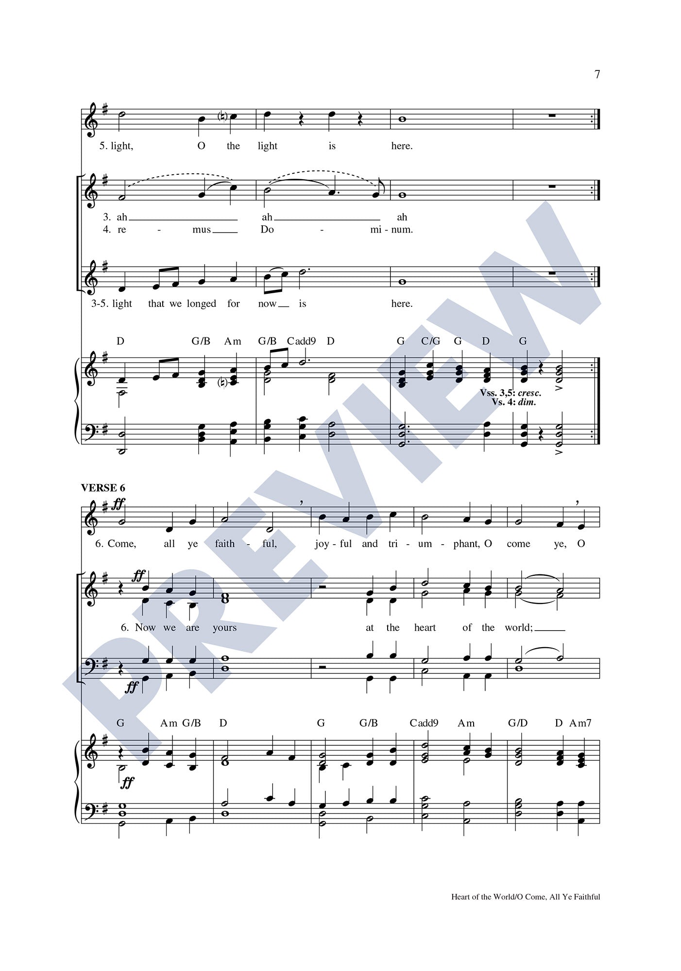 Heart of the World/O Come All Ye Faithful