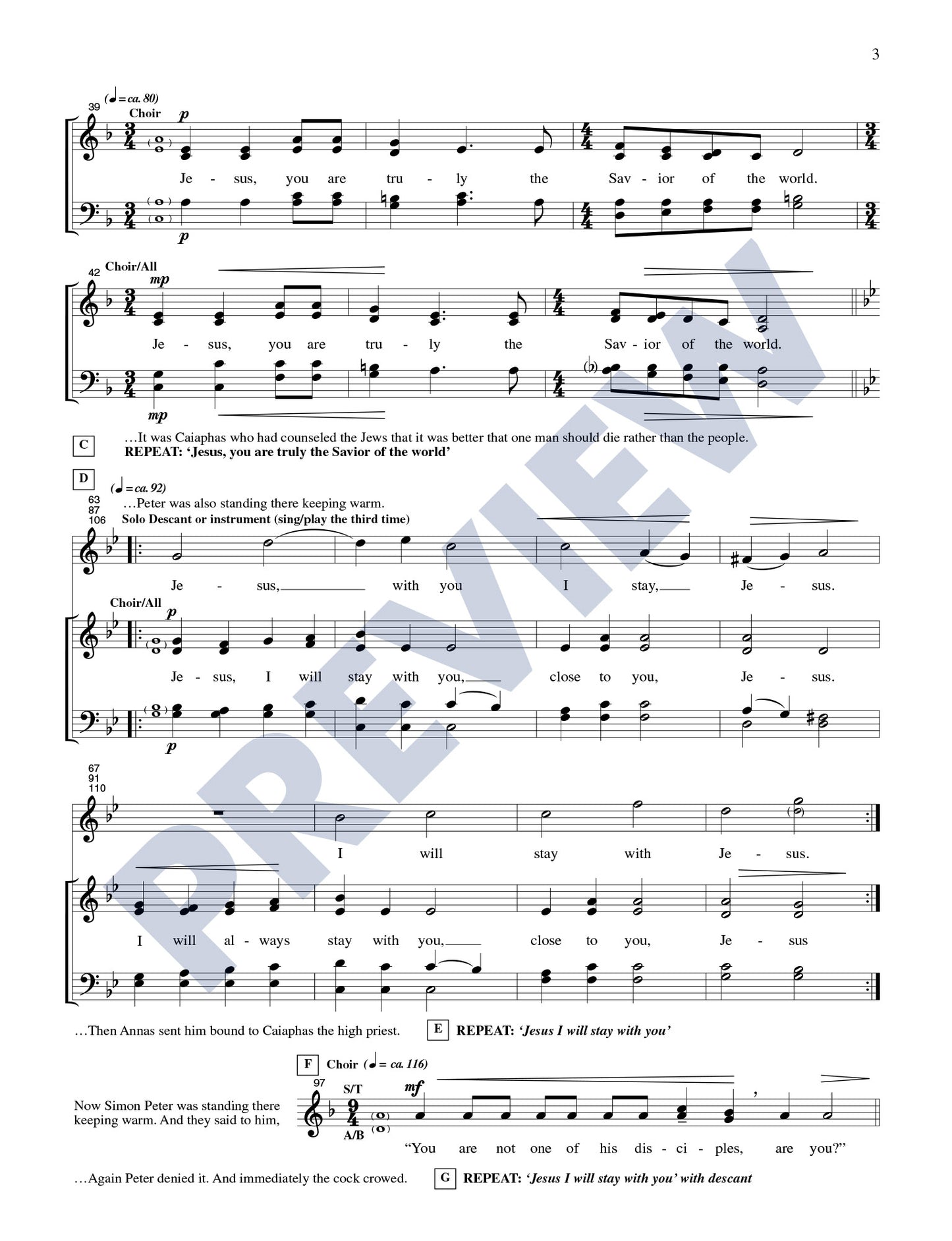 The Passion of Our Lord Jesus Christ According to John (Choral Edition)