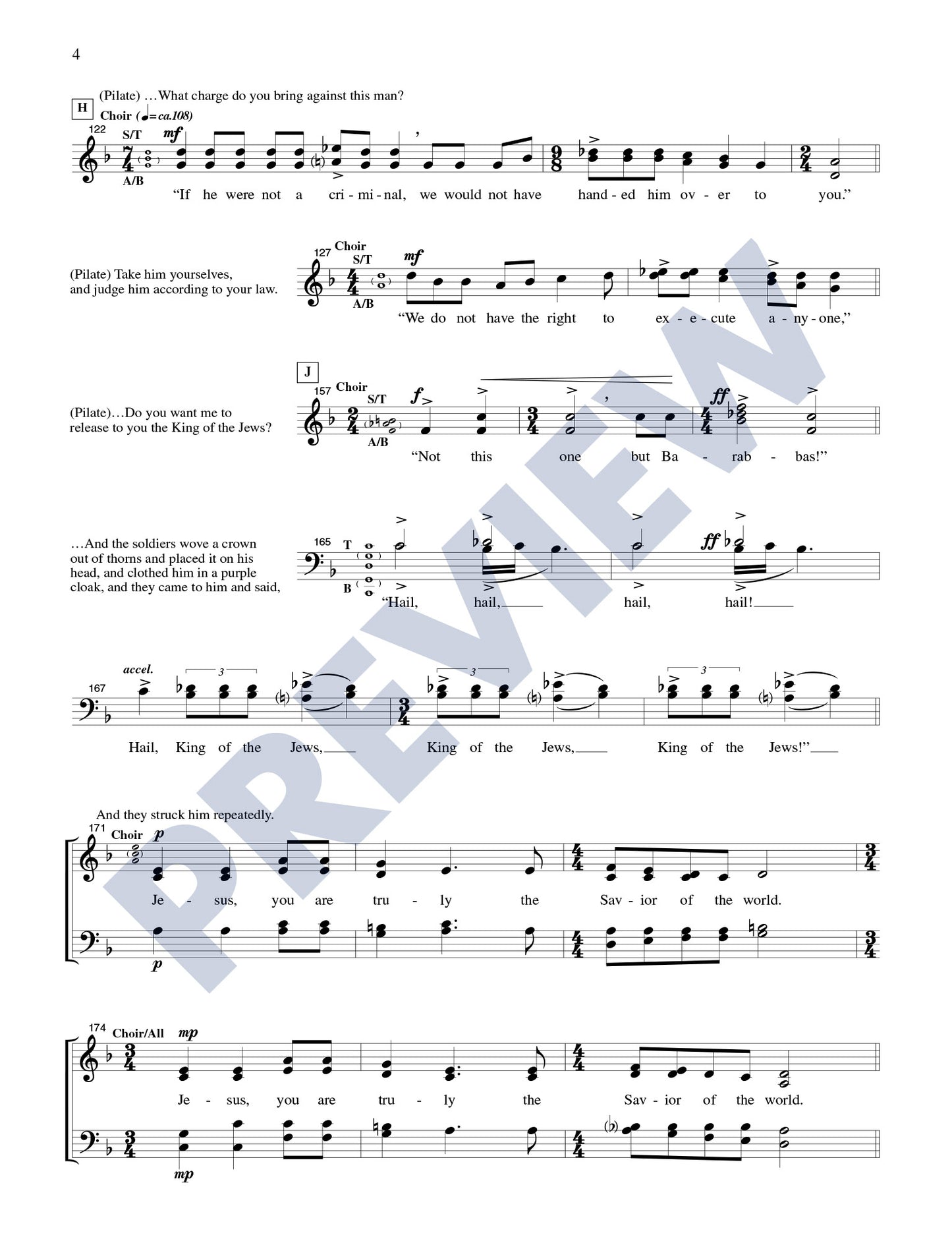 The Passion of Our Lord Jesus Christ According to John (Choral Edition)