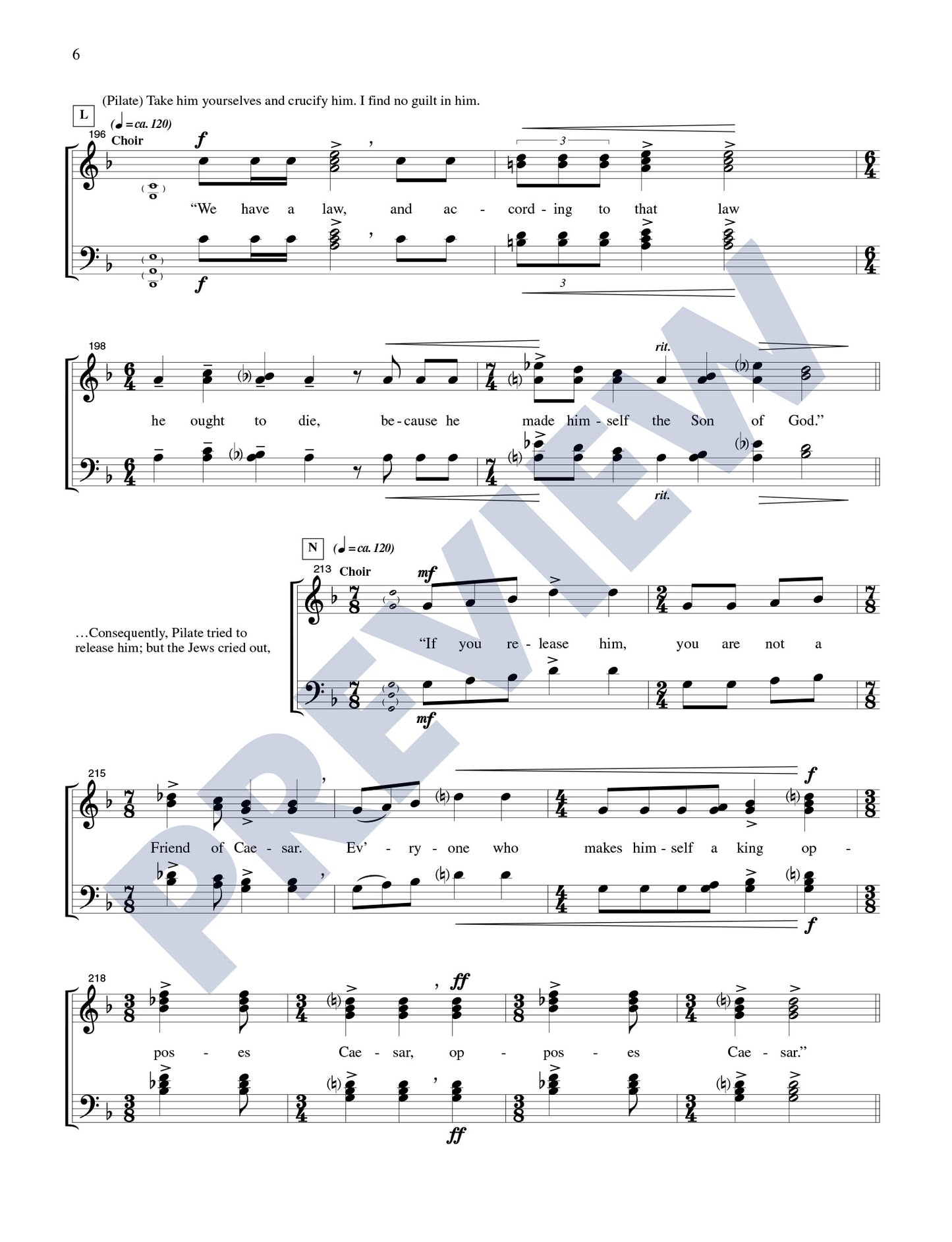 The Passion of Our Lord Jesus Christ According to John (Choral Edition)