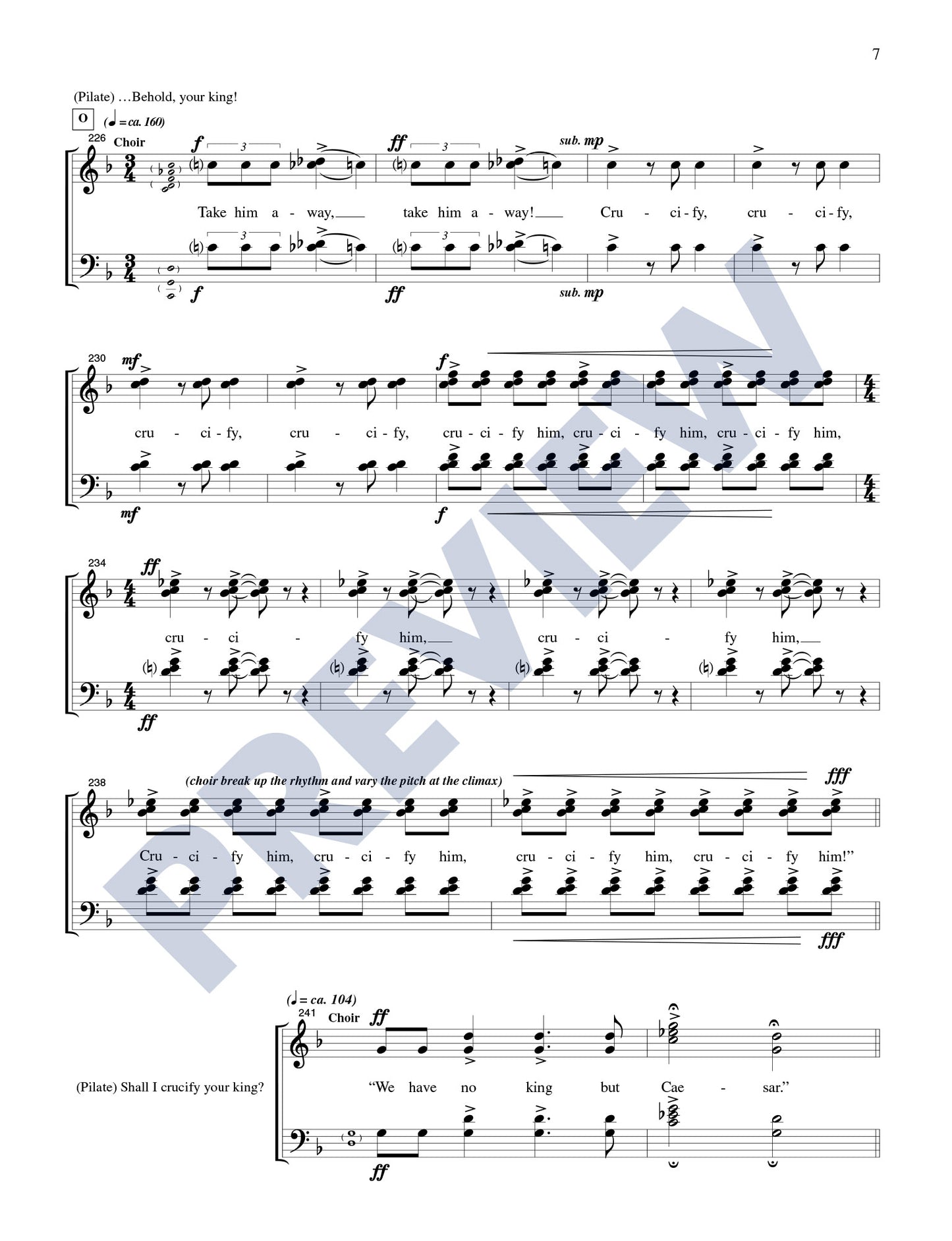 The Passion of Our Lord Jesus Christ According to John (Choral Edition)