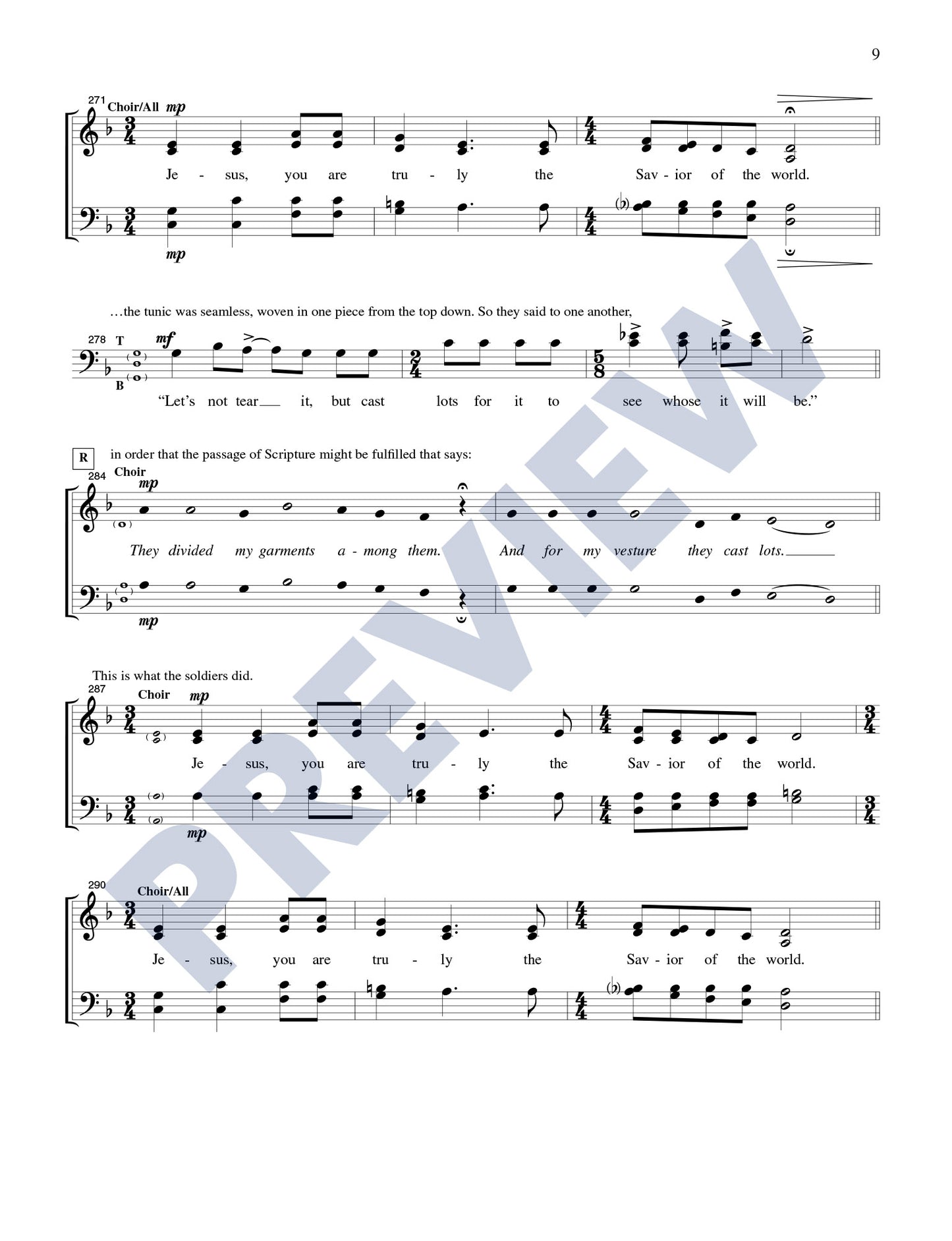 The Passion of Our Lord Jesus Christ According to John (Choral Edition)