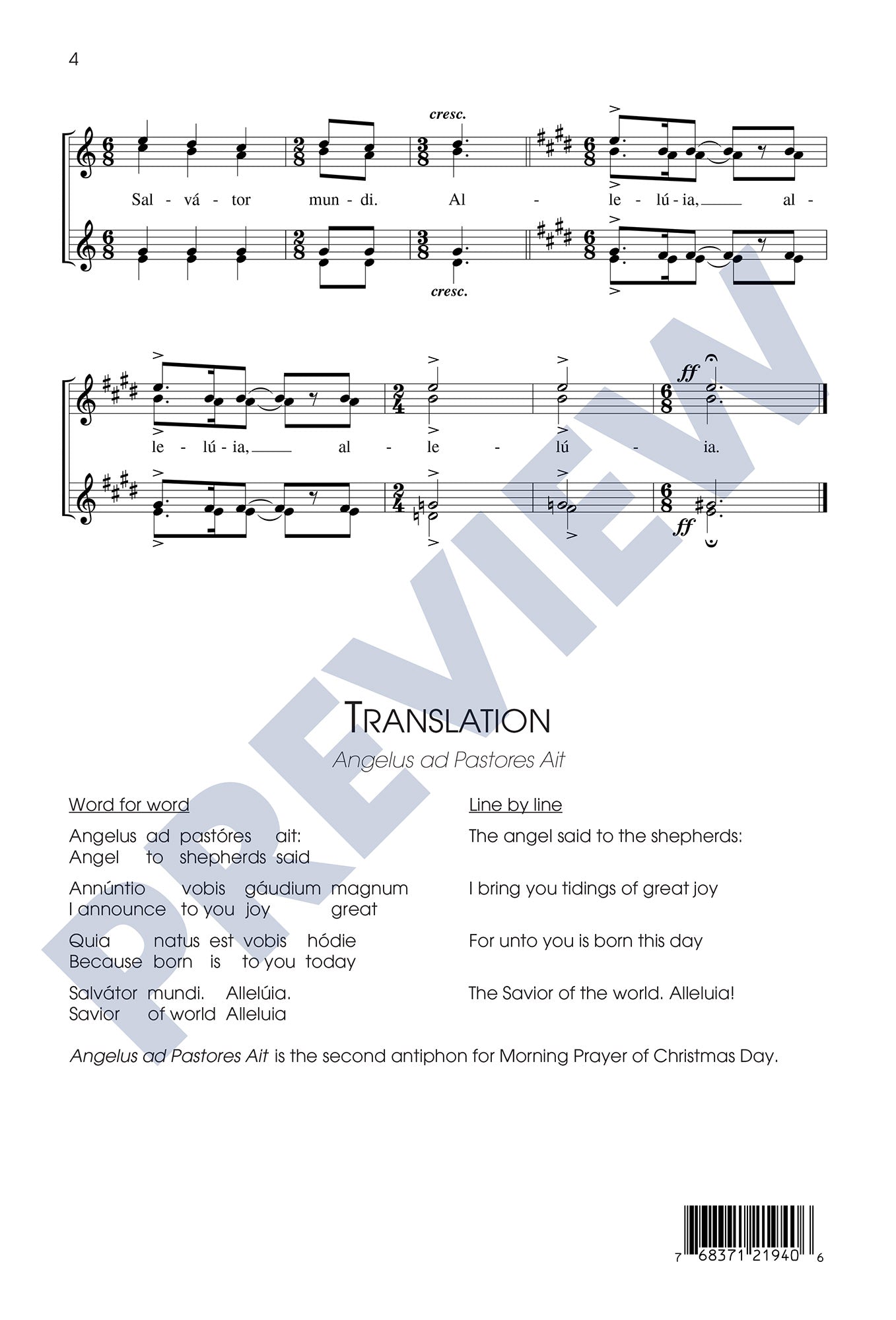 Angelus ad Pastores Ait