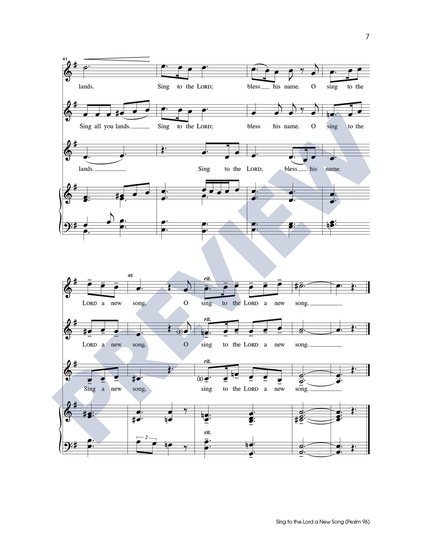 Sing to the Lord a New Song (Psalm 96)