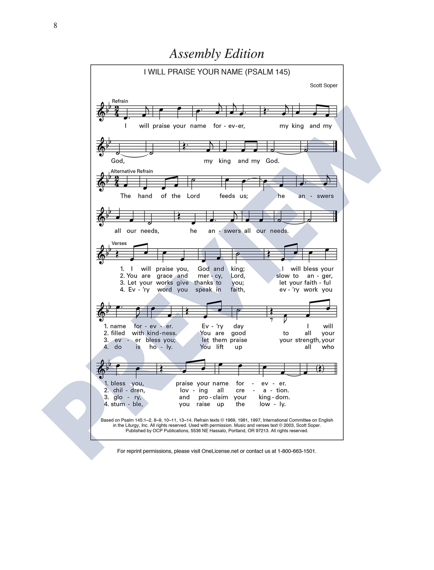 I Will Praise Your Name (Psalm 145)