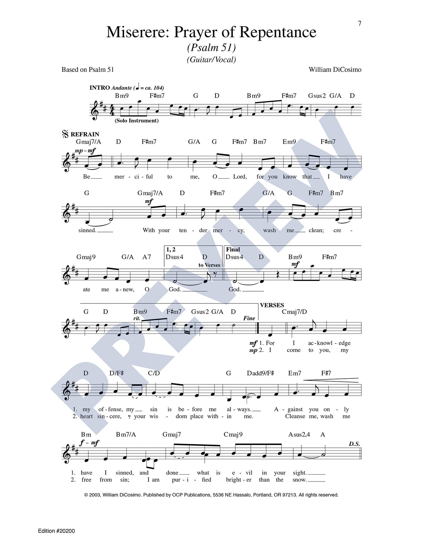 Miserere: Prayer of Repentance