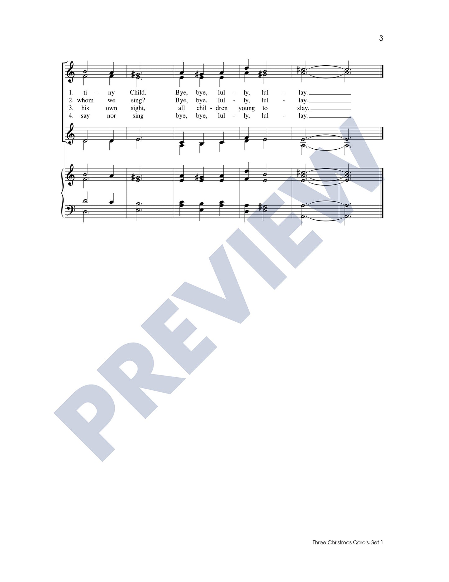 Three Christmas Carols, Set 1