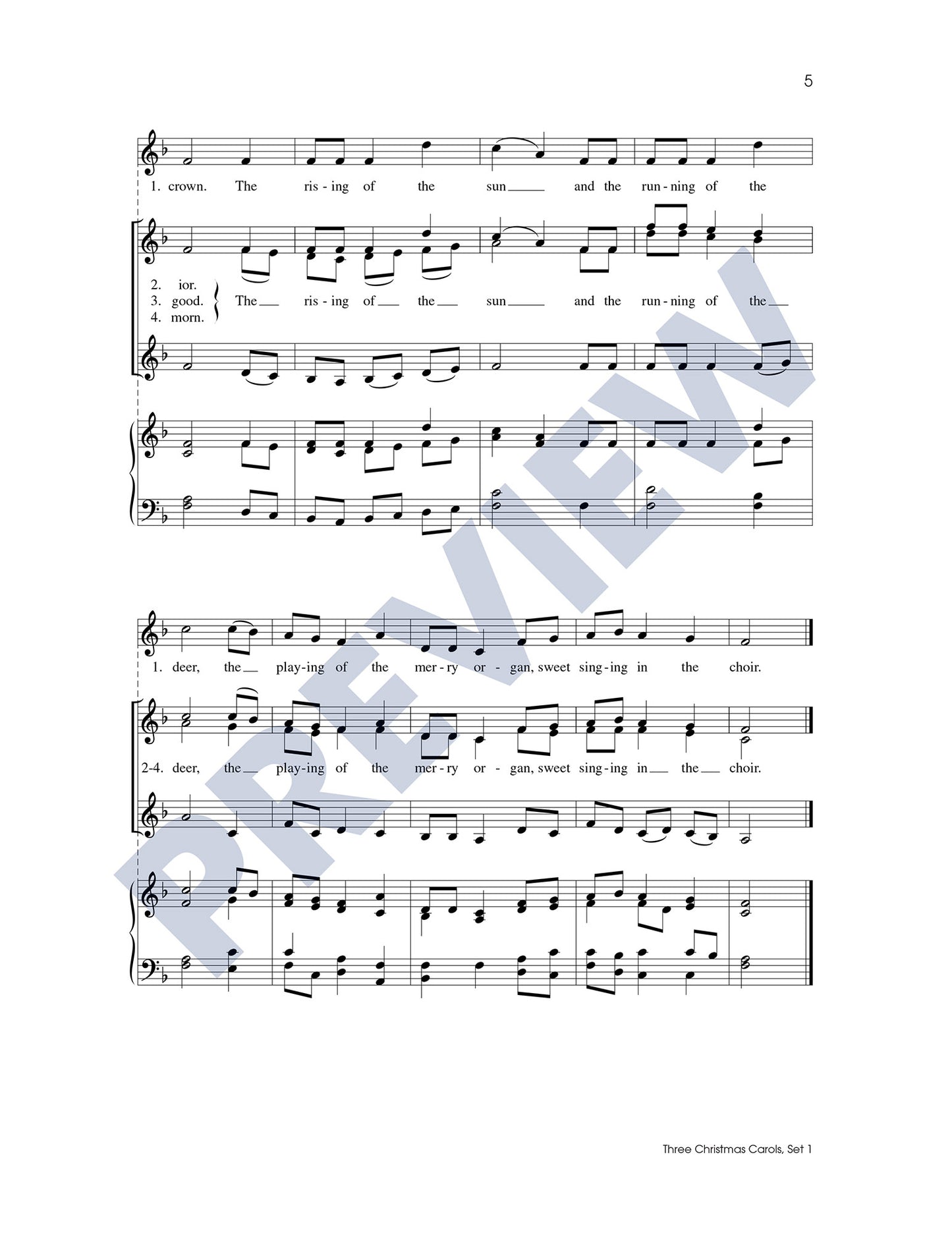 Three Christmas Carols, Set 1