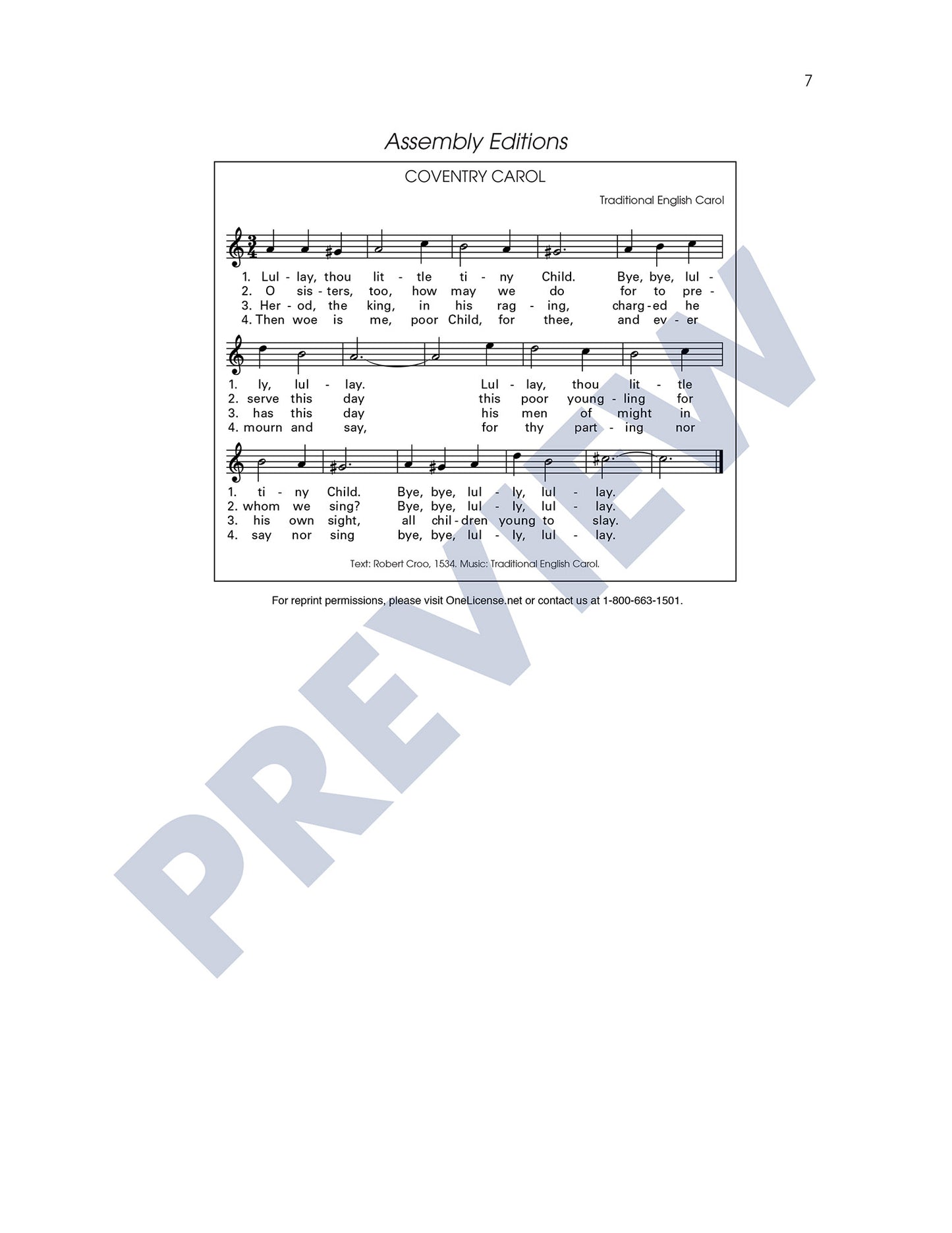 Three Christmas Carols, Set 1