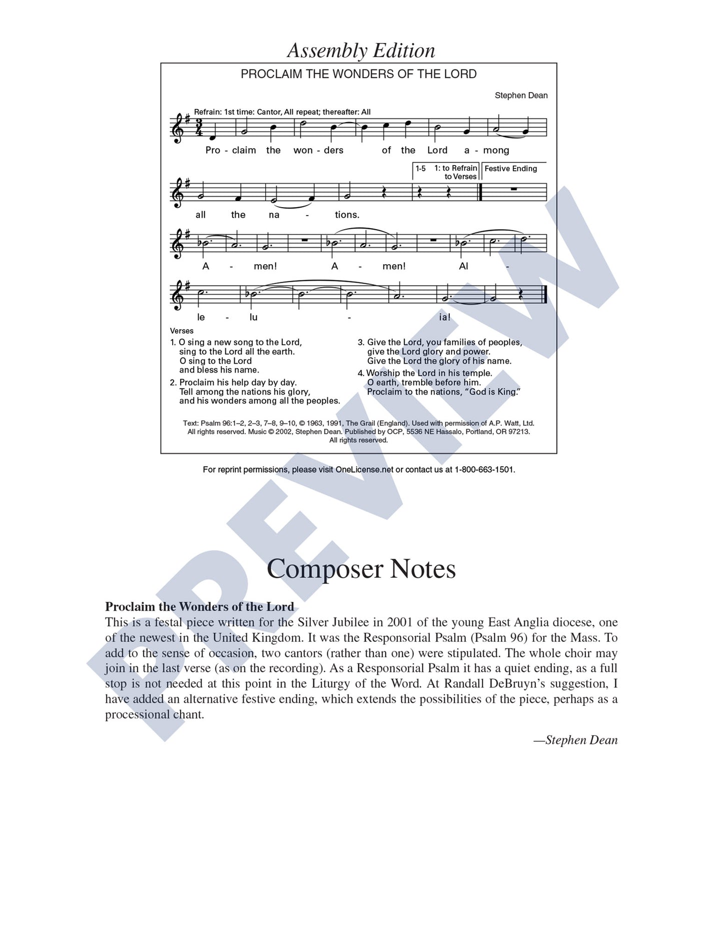 Proclaim the Wonders of the Lord