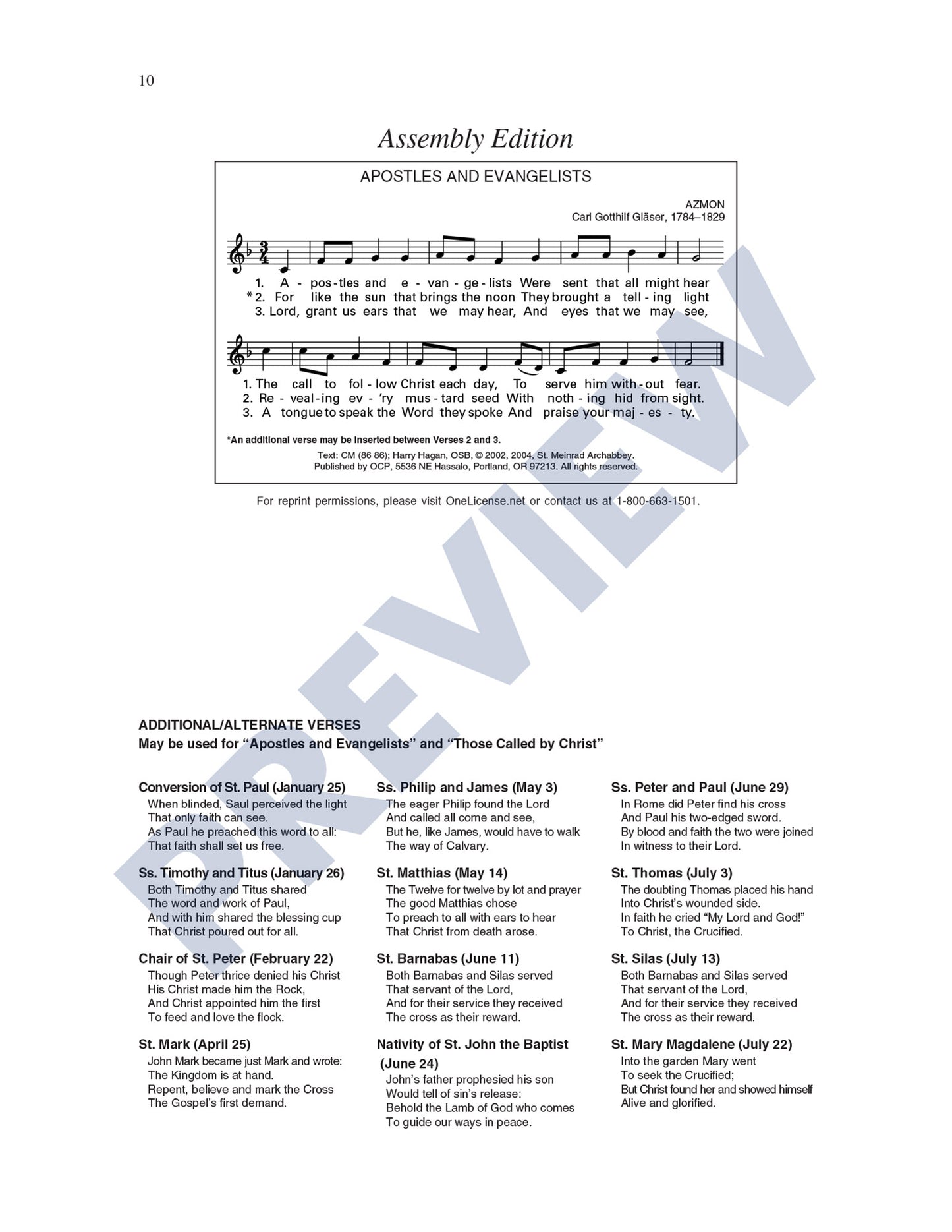 Three Hymns for Apostles, Saints and Martyrs