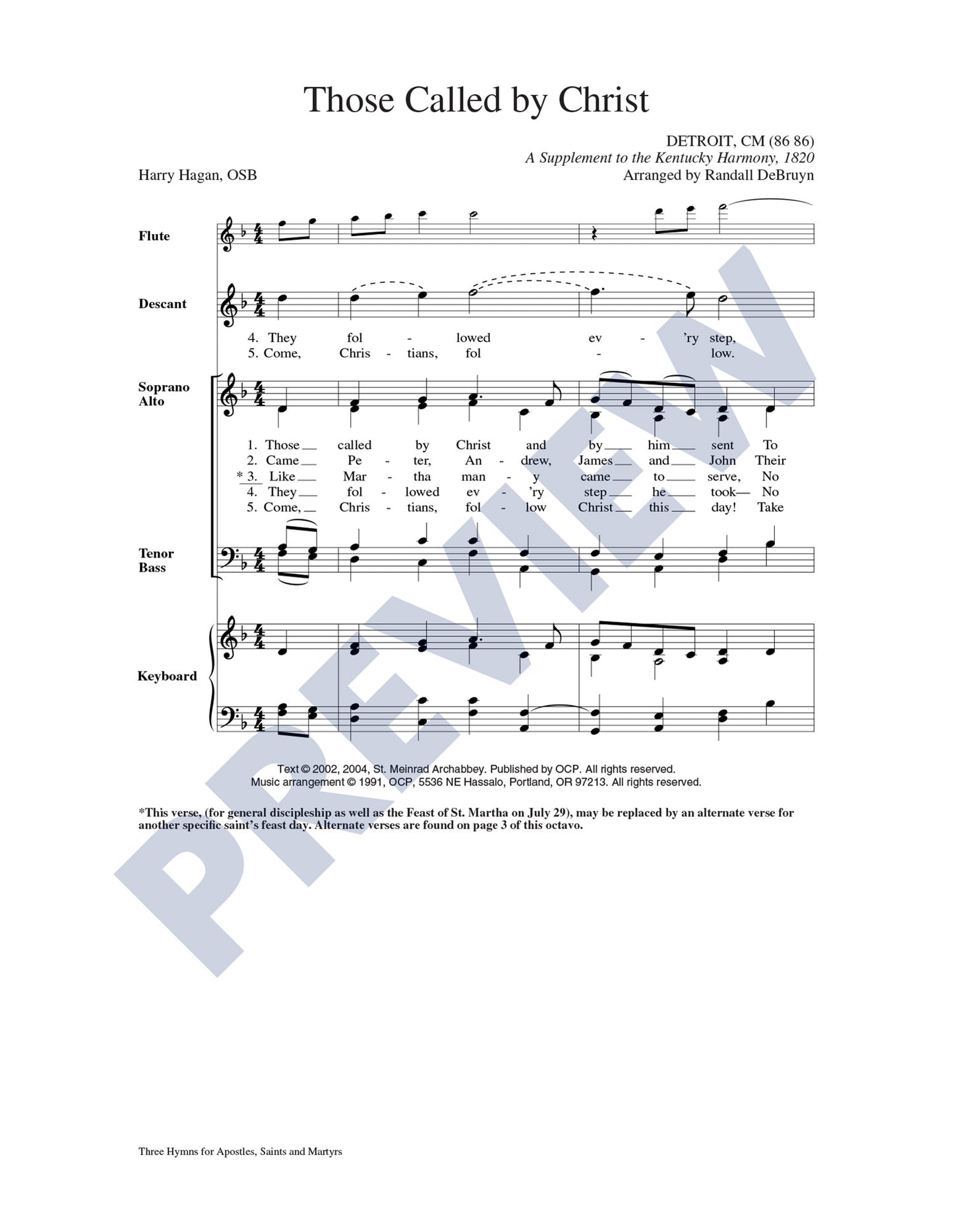 Three Hymns for Apostles, Saints and Martyrs