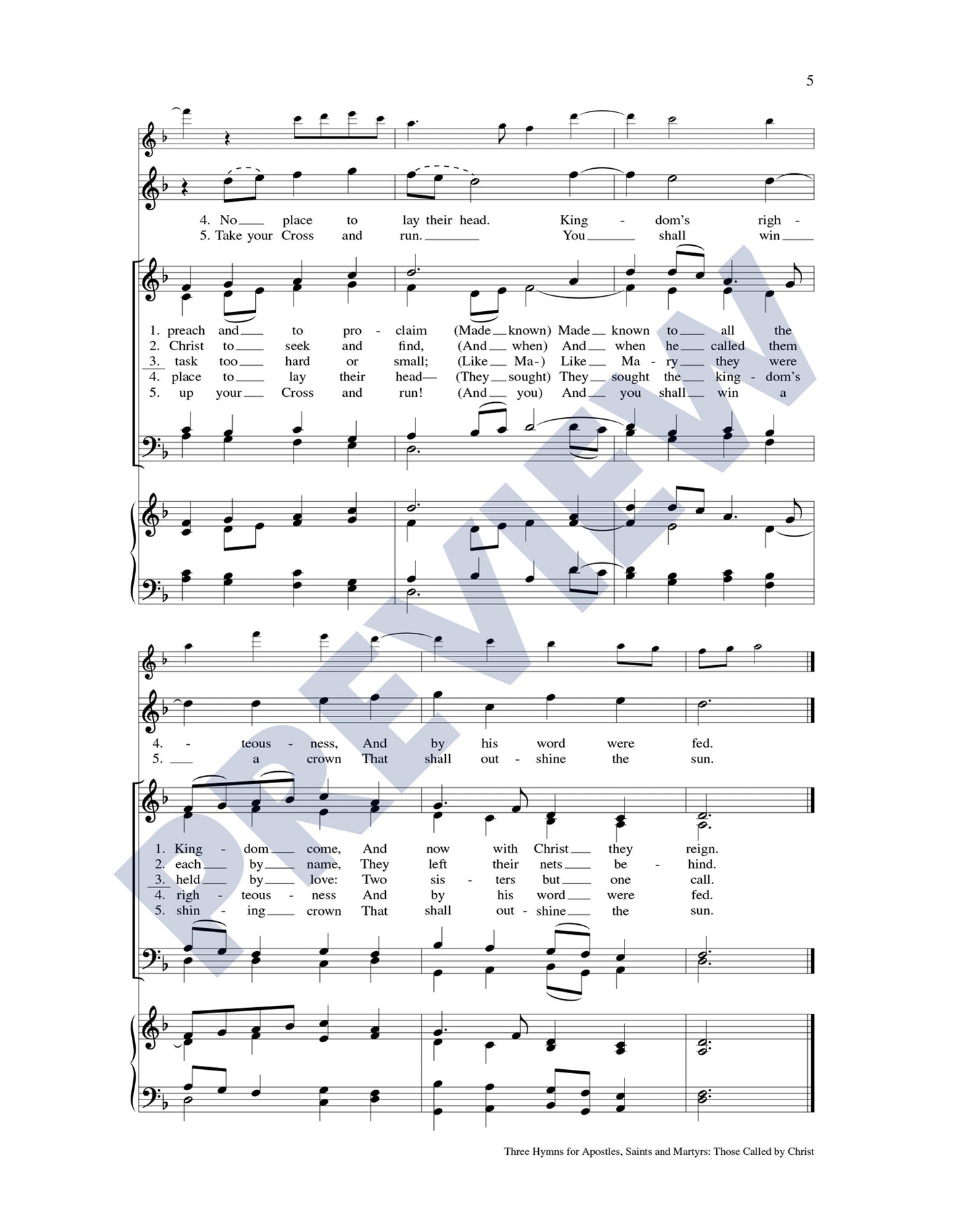 Three Hymns for Apostles, Saints and Martyrs