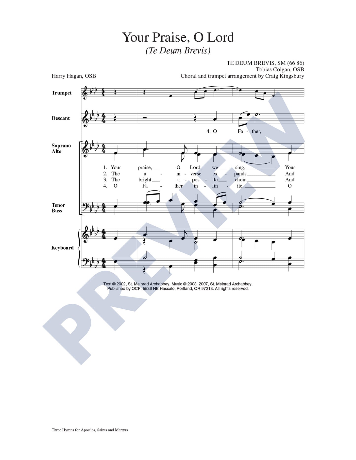 Three Hymns for Apostles, Saints and Martyrs
