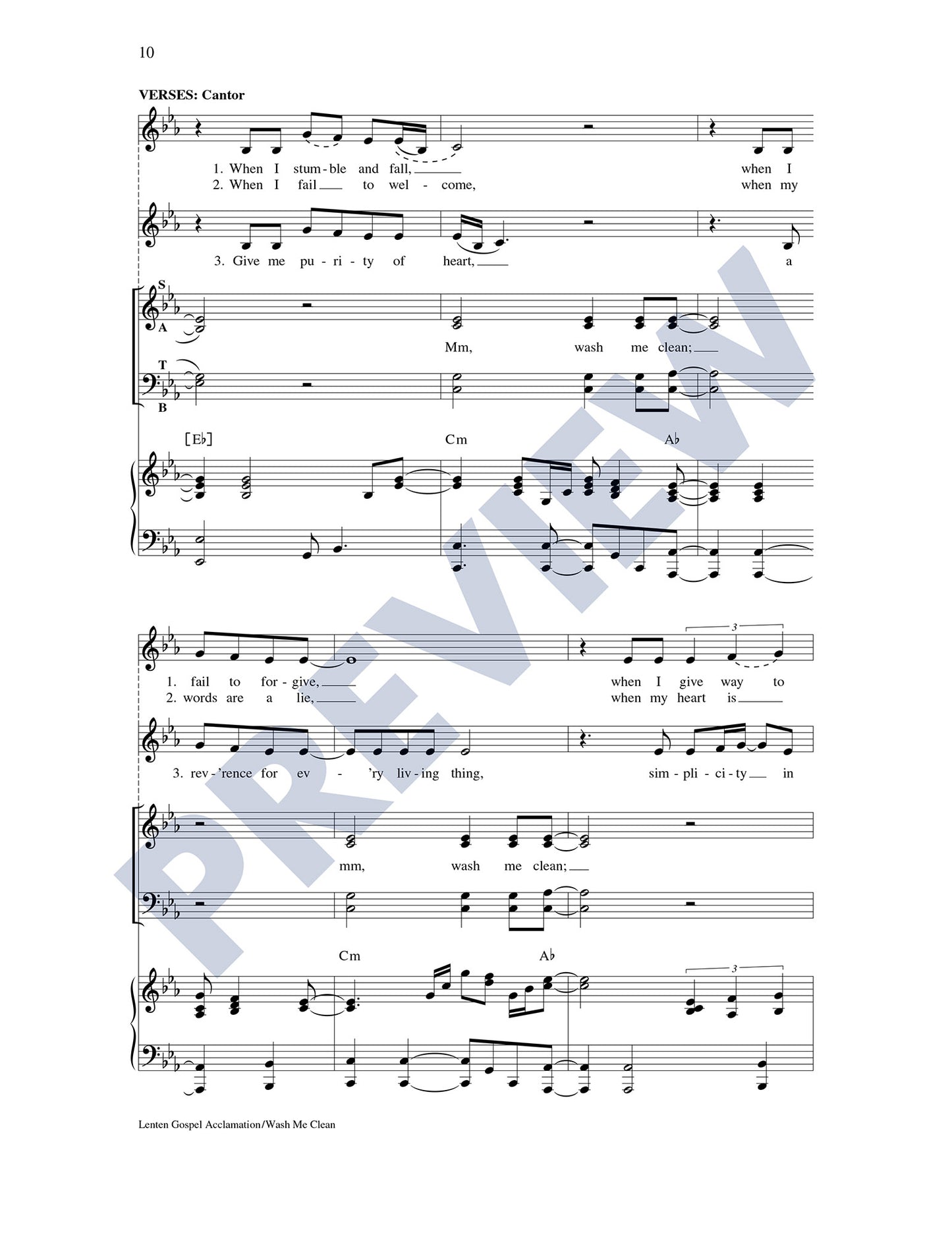 Lenten Gospel Acclamation/Wash Me Clean