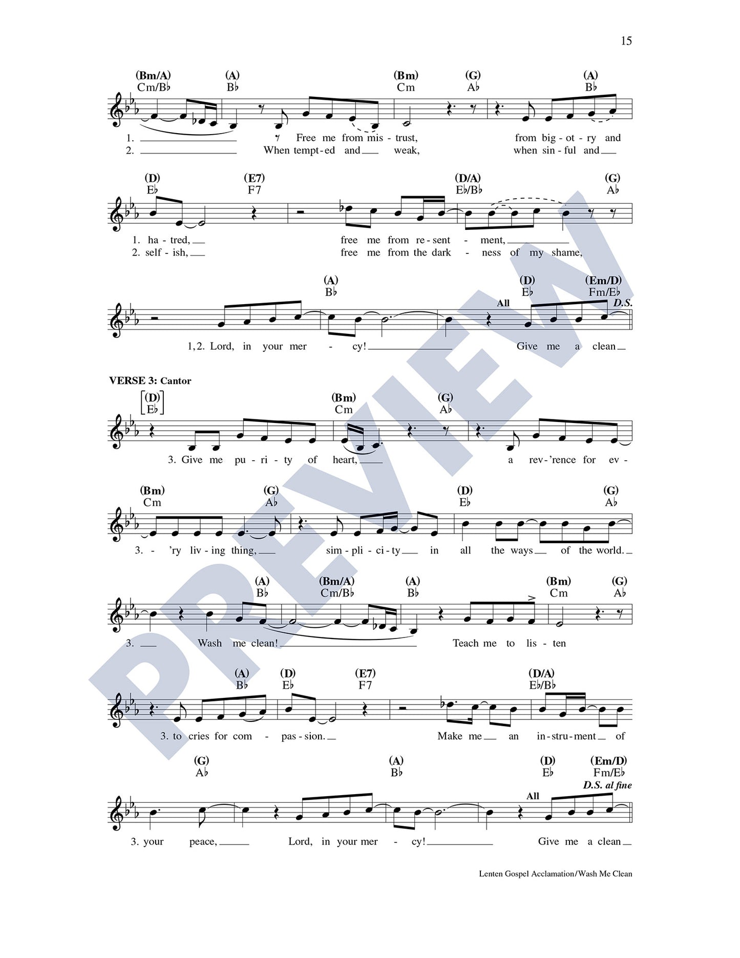 Lenten Gospel Acclamation/Wash Me Clean