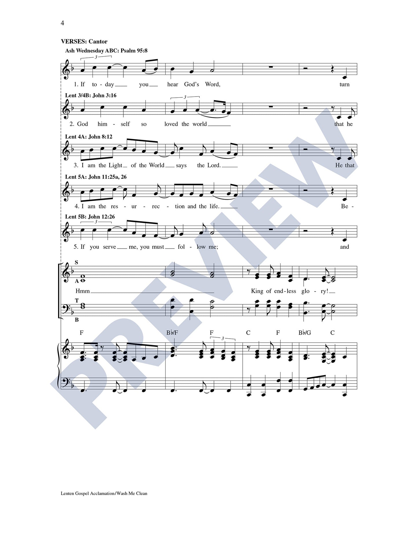 Lenten Gospel Acclamation/Wash Me Clean