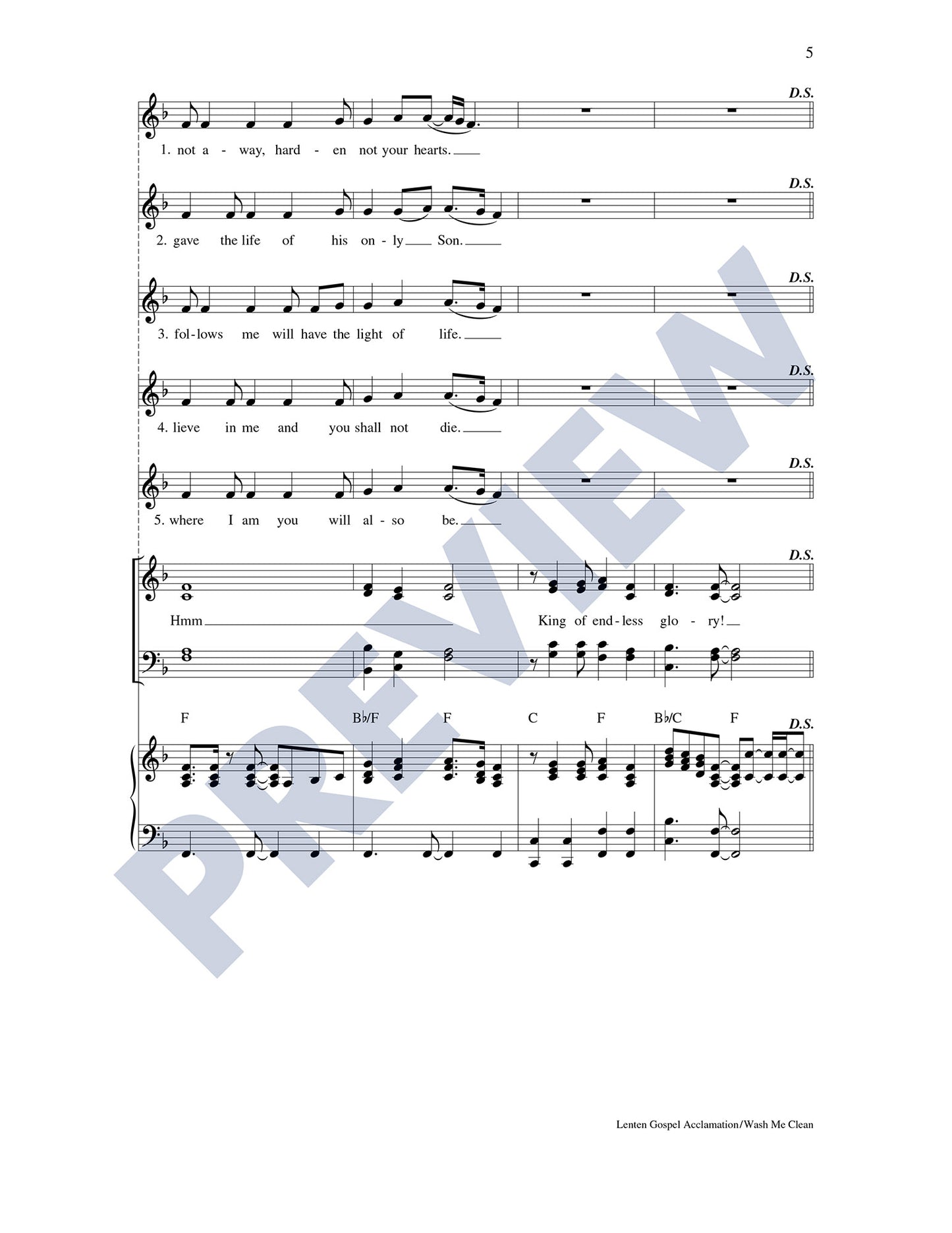 Lenten Gospel Acclamation/Wash Me Clean